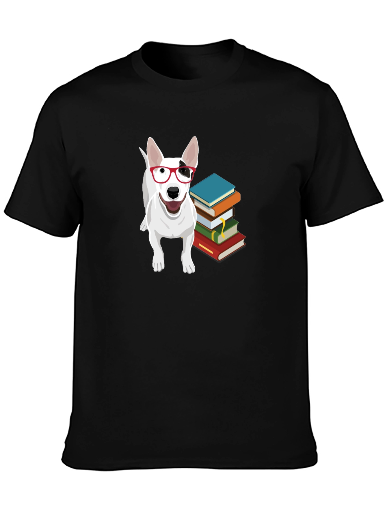 Black Dog with Glasses T-Shirt view 3