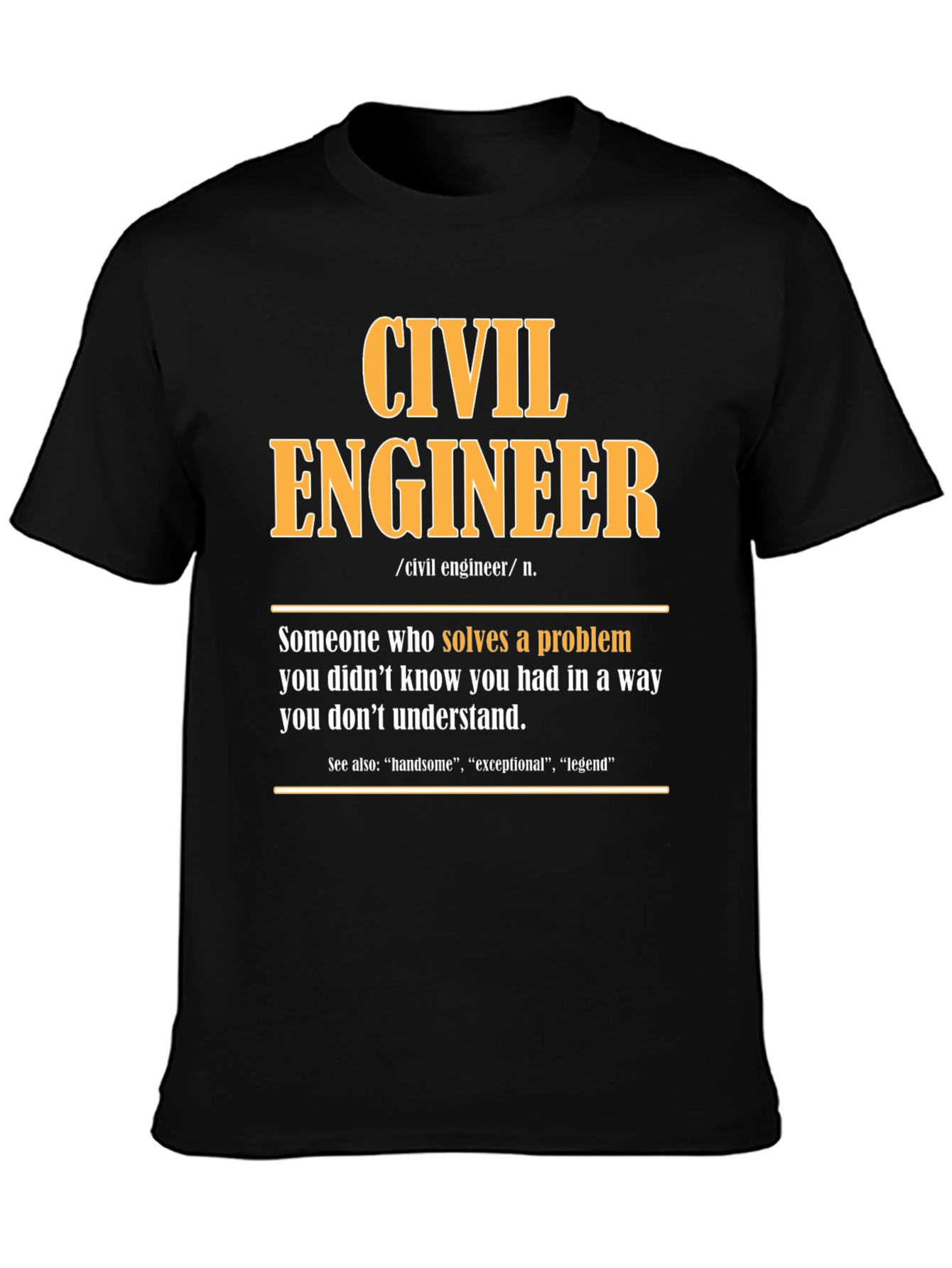 Black Civil Engineer Definition T-Shirt view 3