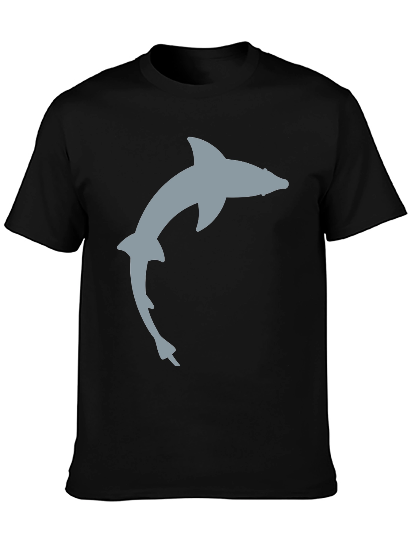 Black Dolphin Graphic Tee - Casual Black T-Shirt view 3