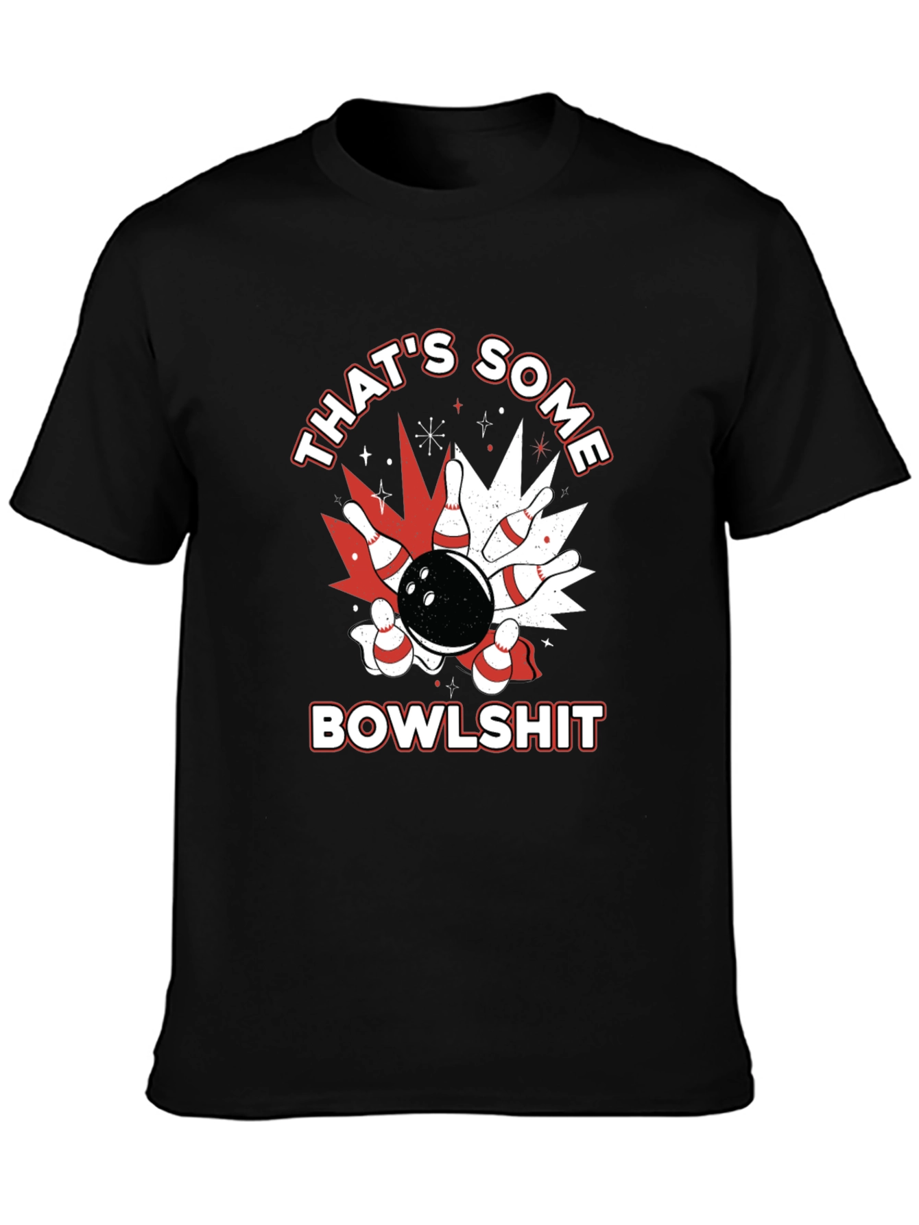 Black That's Some Bowlshit T-Shirt - Bowling Design view 3