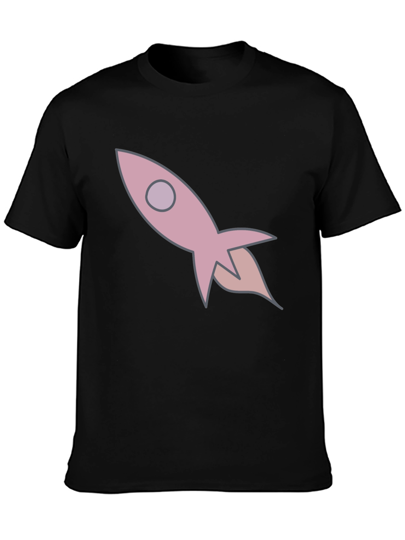 Black Rocket Graphic Tee - Cool Casual Cotton T-Shirt view 3