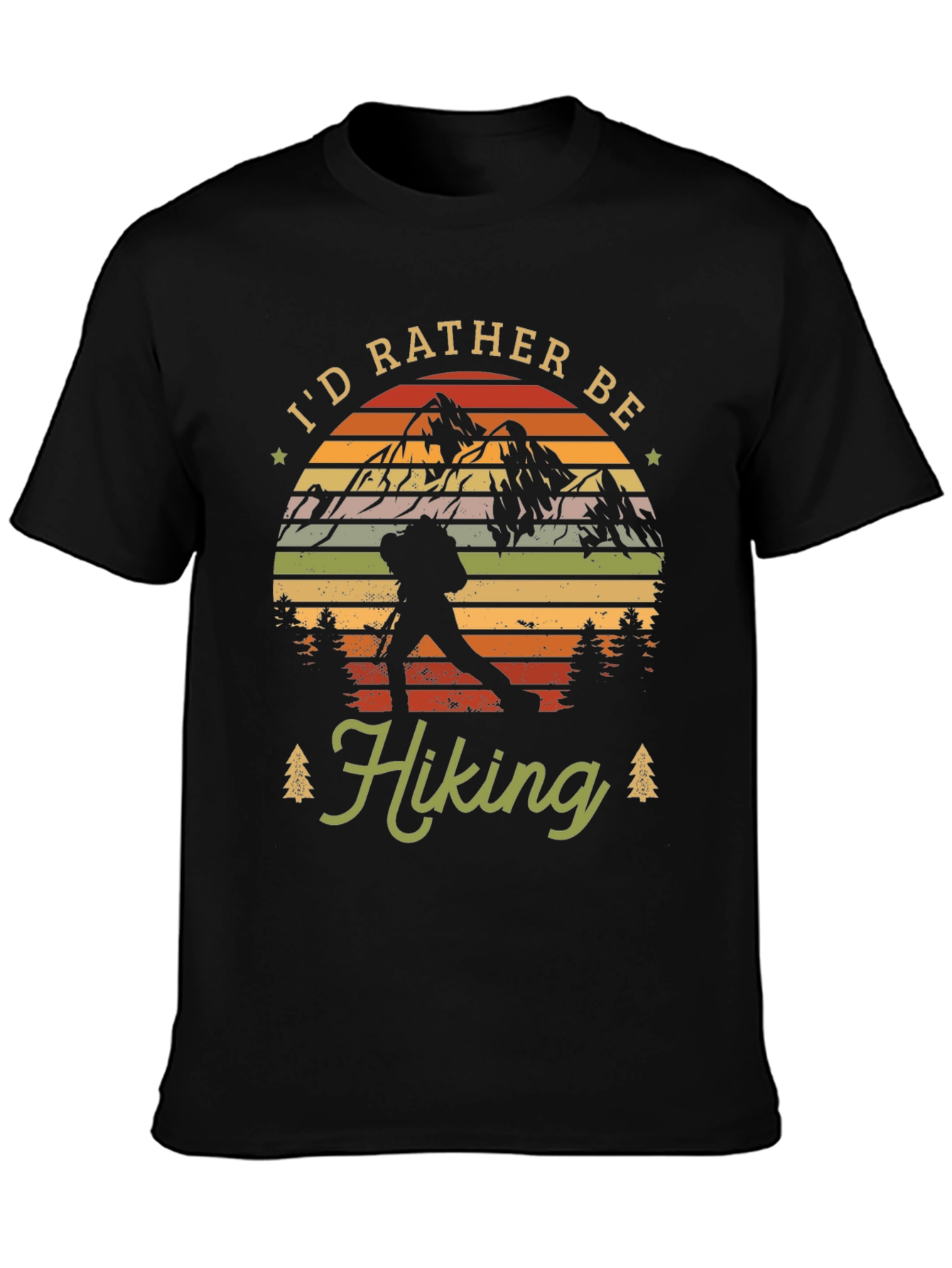 Black I'd Rather Be Hiking Graphic Tee view 3