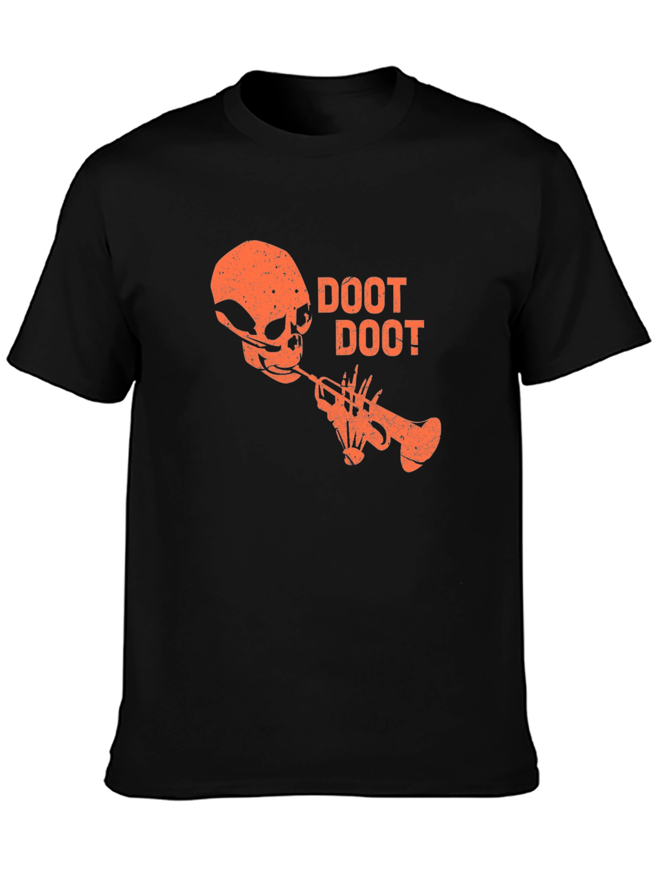 Black Doot Doot Skull Trumpet Graphic Tee - Black view 3