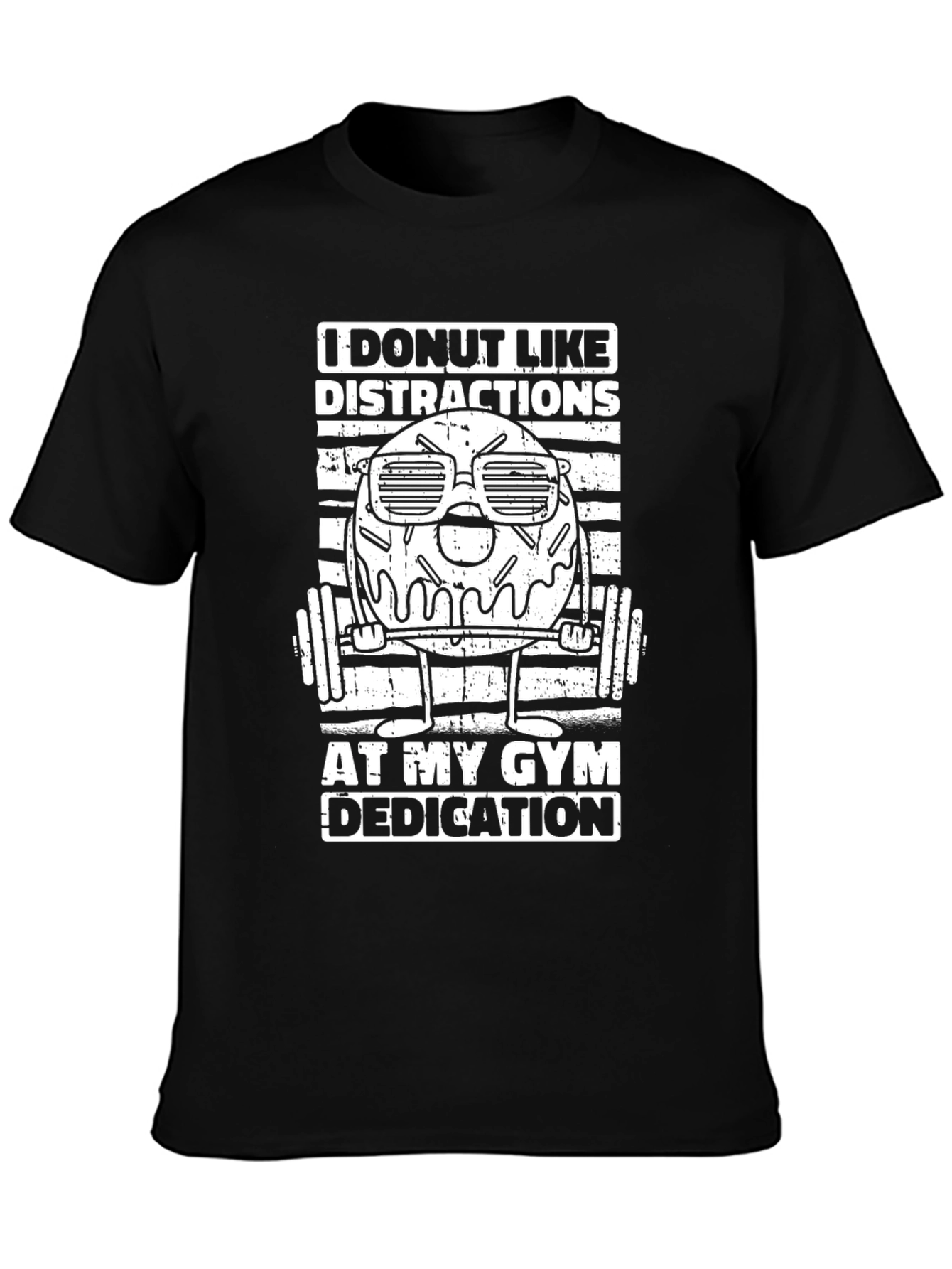 Black Donut Gym Dedication T-Shirt view 3