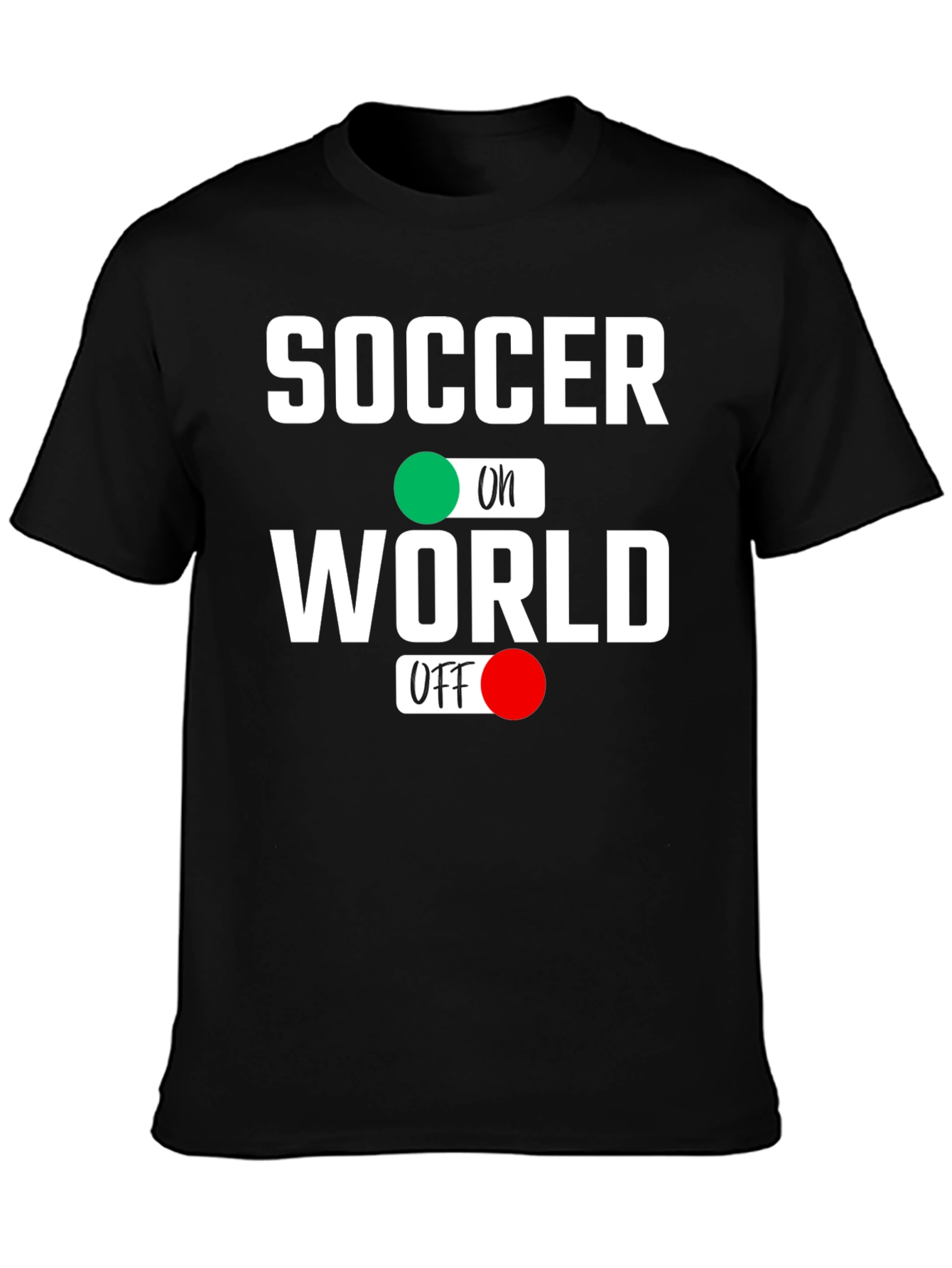 Black Soccer On World Off Graphic Tee view 3