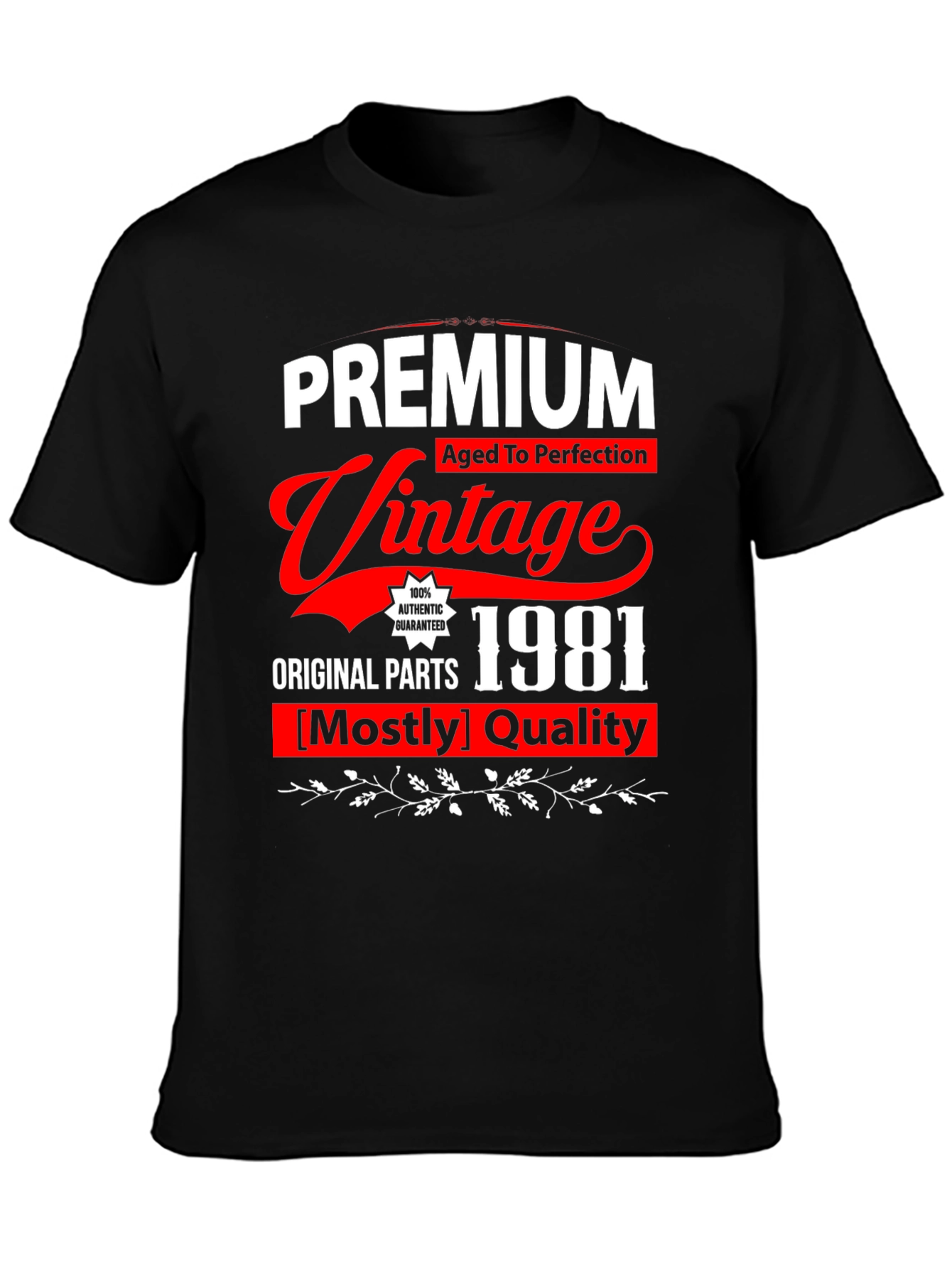 Black Premium Vintage 1981 T-Shirt view 3