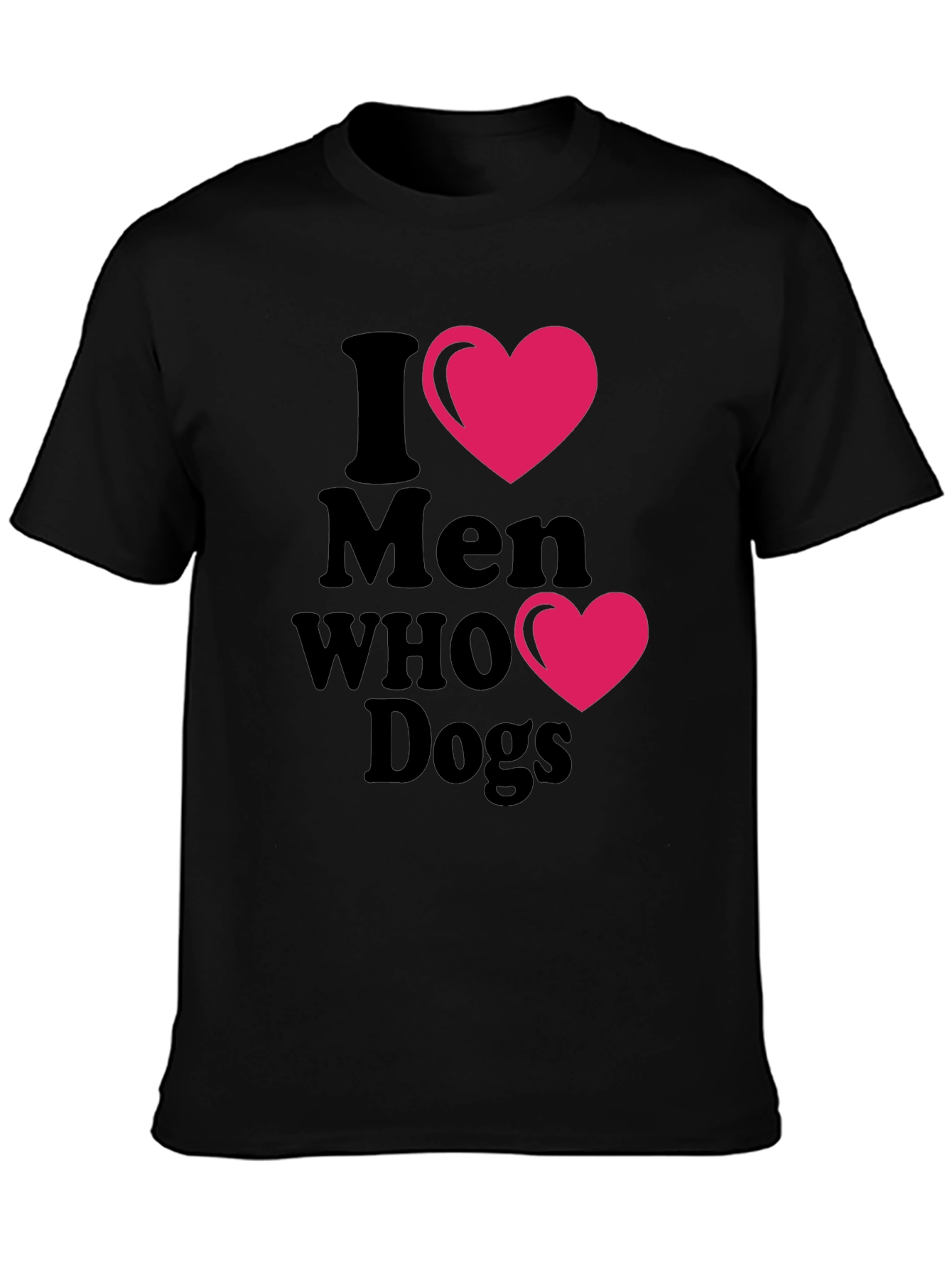 Black I Heart Men Who Love Dogs T-Shirt view 3
