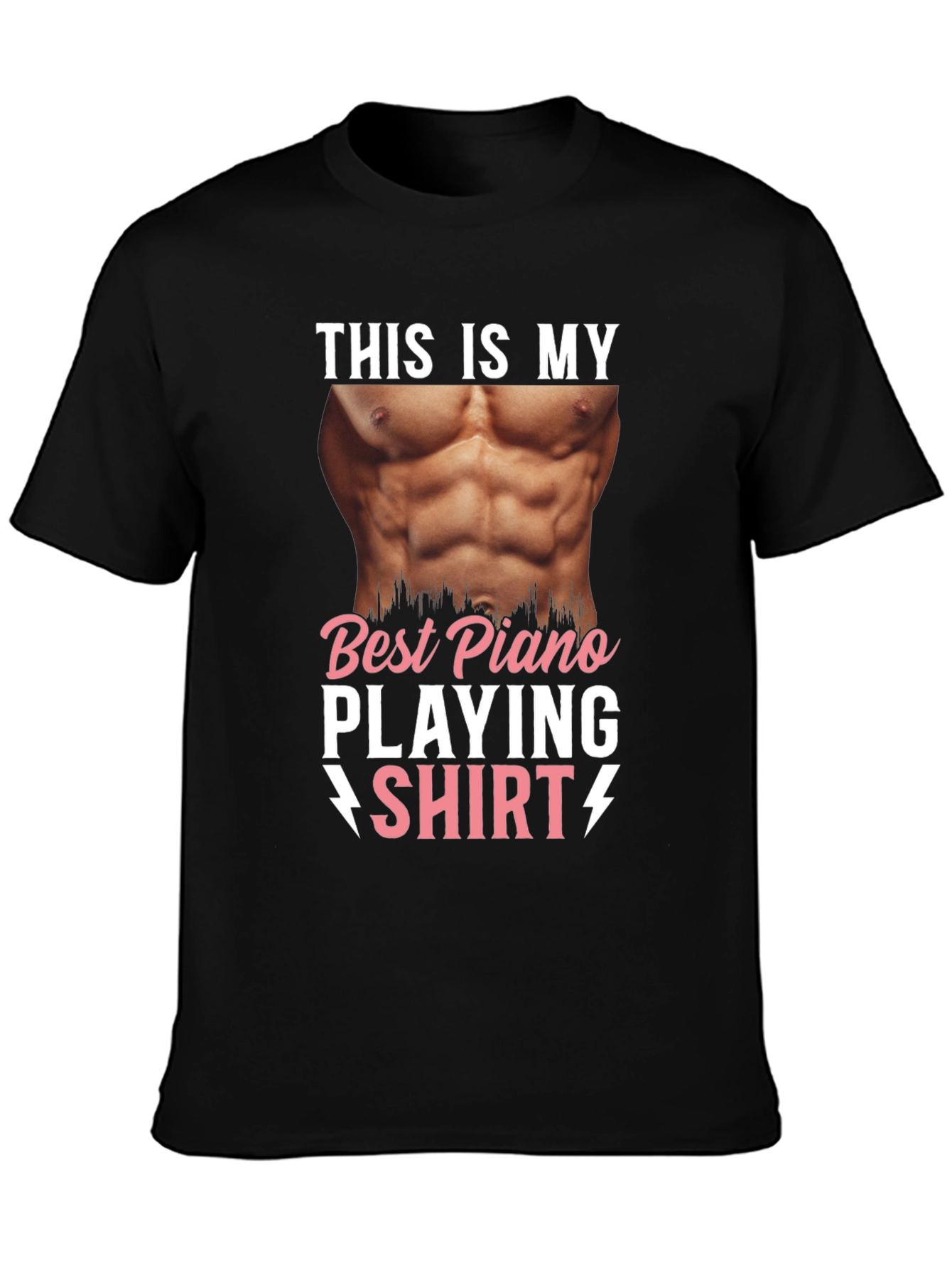 Black Best Piano Player T-Shirt - Funny Musician Tee view 3