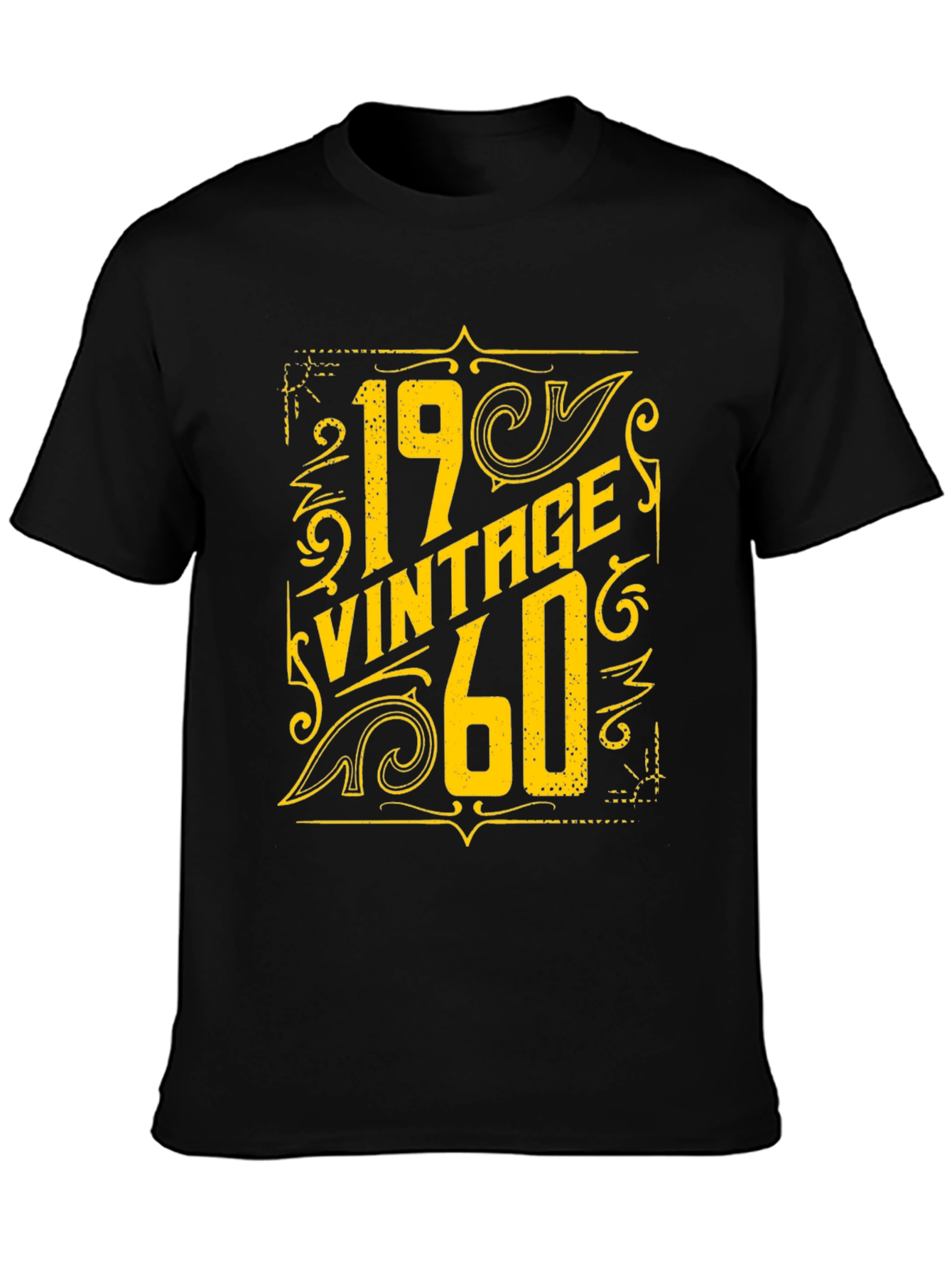 Black Vintage 1960 T-Shirt - Retro Birthday Gift Tee view 3