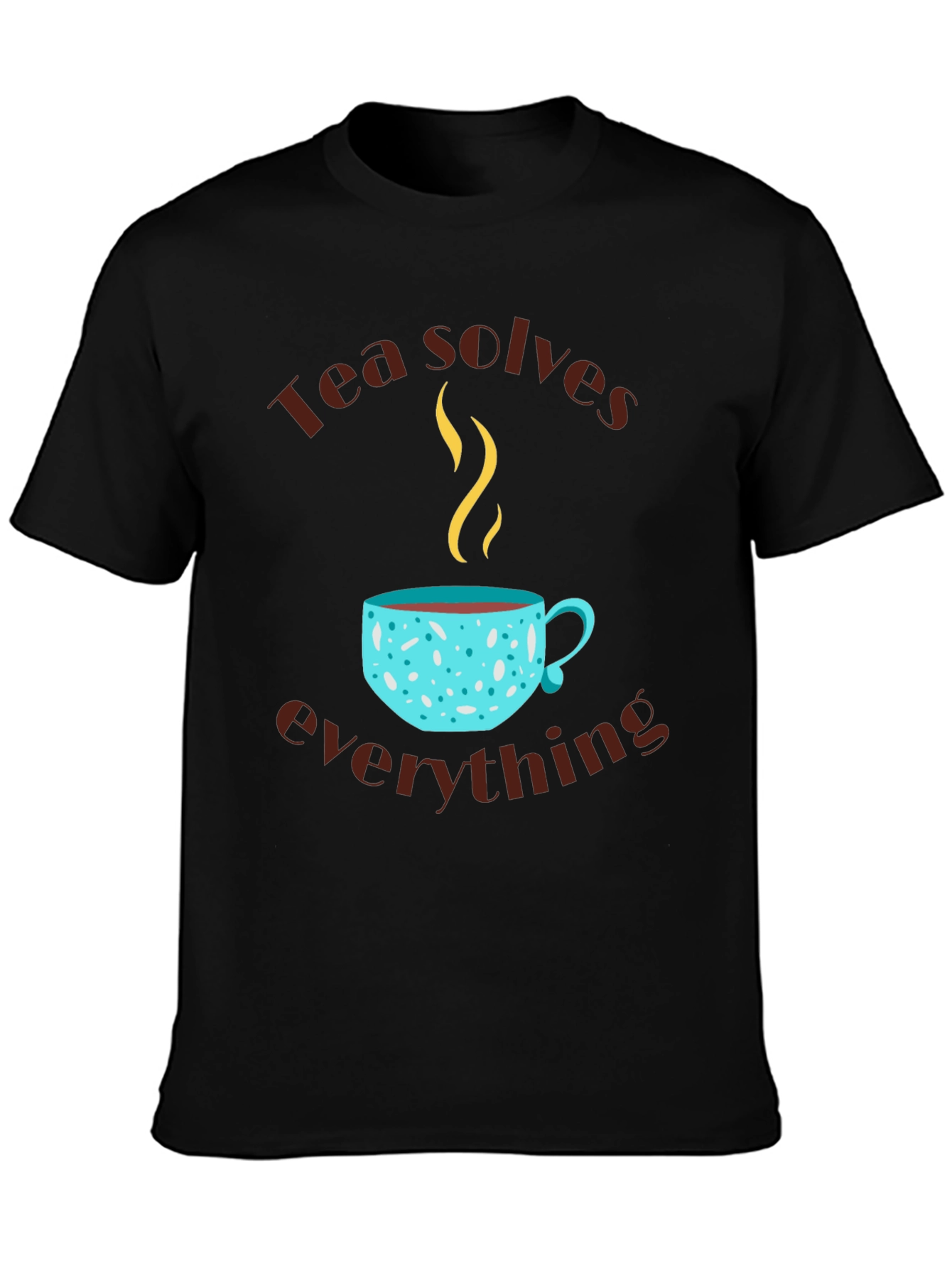 Black Tea Solves Everything Graphic T-Shirt view 3