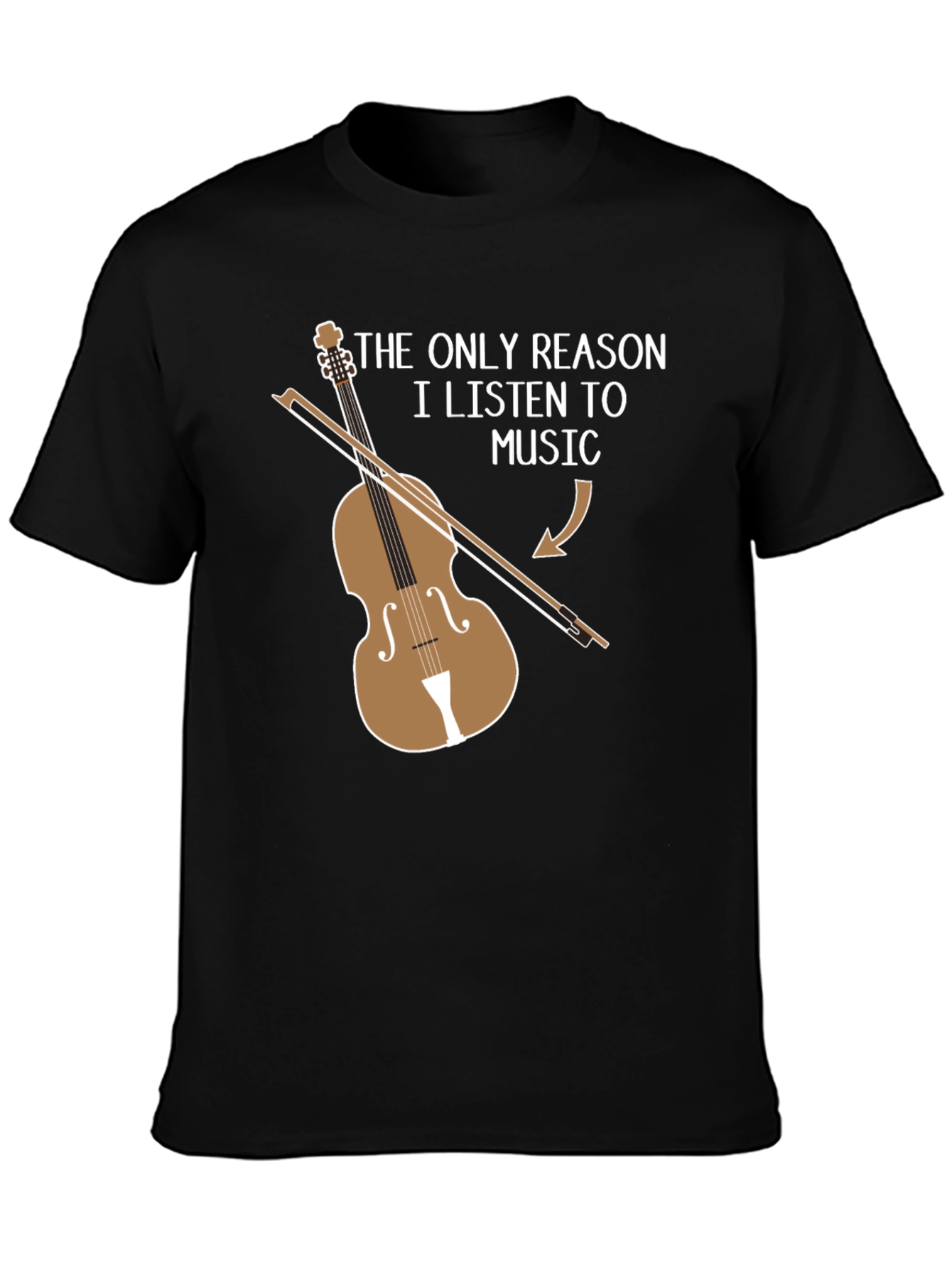 Black Musician's Humorous T-Shirt: Violinist's Reason to Listen view 3
