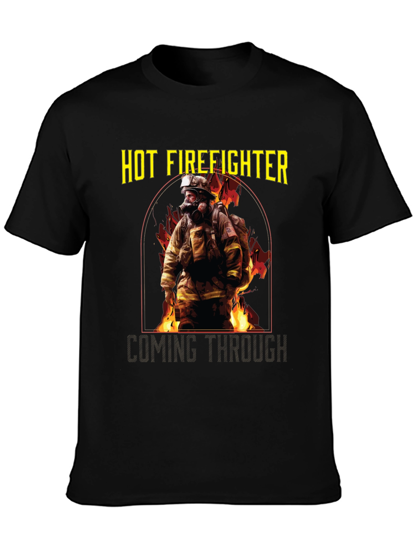 Black Hot Firefighter T-Shirt - Rescue Hero Tee view 3