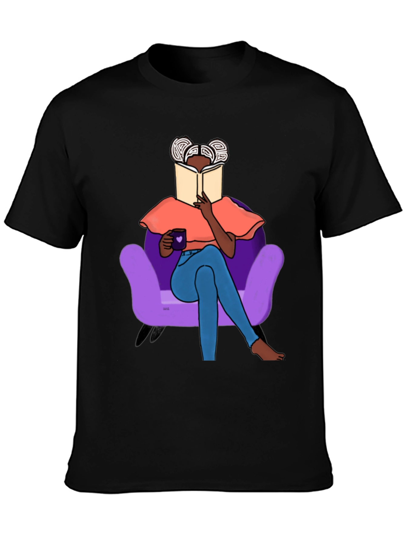 Black Cozy Reading T-Shirt - Book Lover's Tee view 3