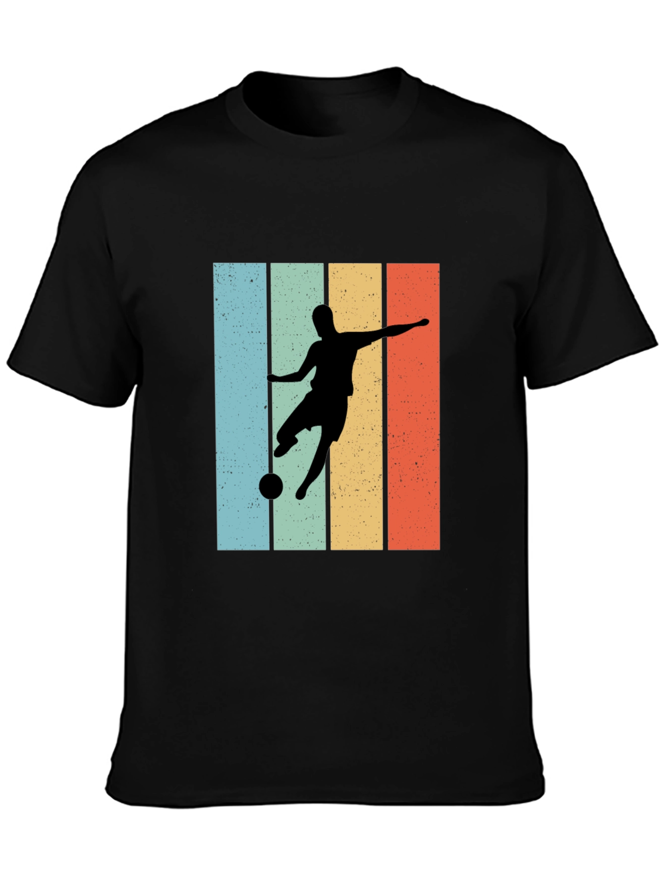 Black Retro Soccer Player Graphic Tee - Cool Casual Style view 3