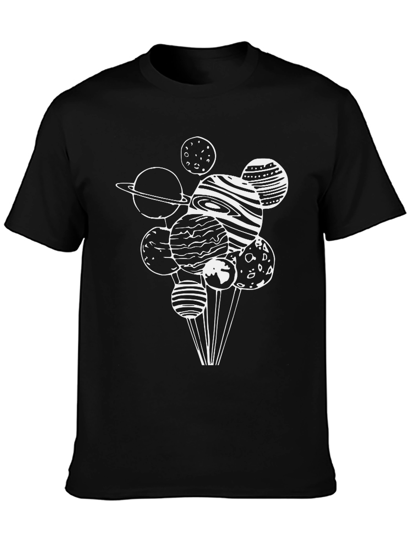 Black Planetary Graphic Tee - Black Cotton Blend view 3