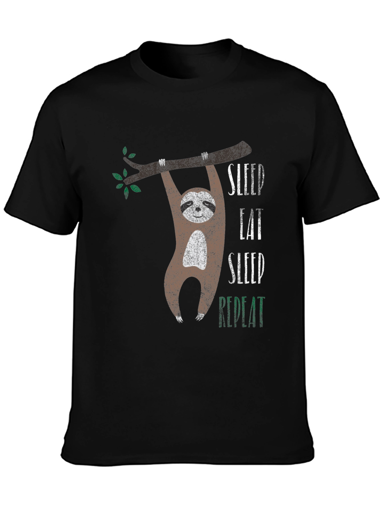Black Sleep Eat Sloth T-Shirt view 3