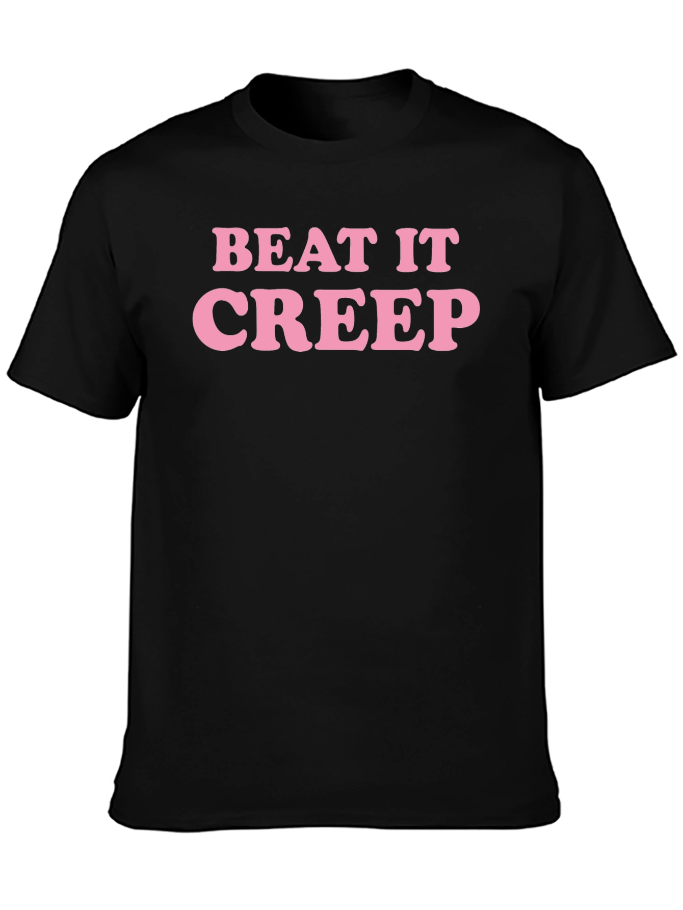 Black Beat It Creep Graphic Tee - Trendy Slogan T-Shirt view 3