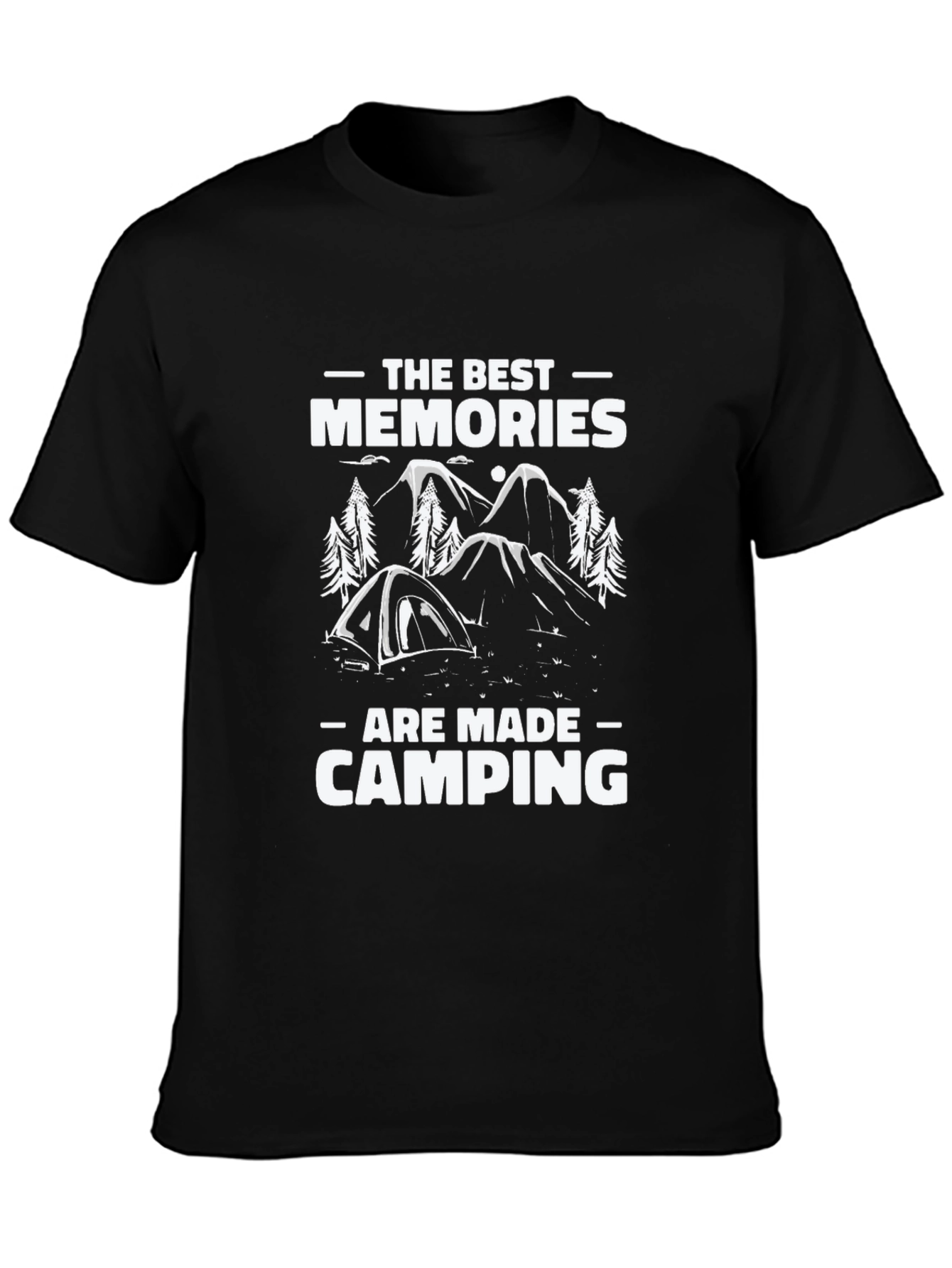 Black Camping Memories Black T-Shirt - Nature Adventure Tee view 3