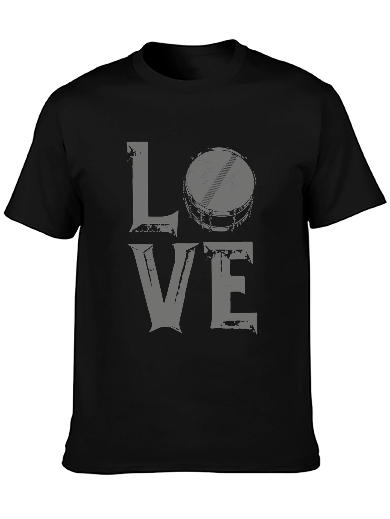 Black Love Drums Graphic Tee - Black Cotton Blend view 3