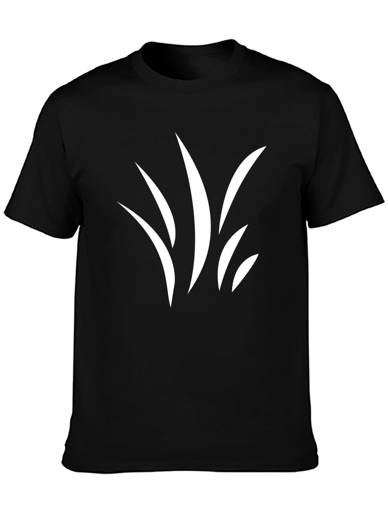 Black Black T-Shirt with Abstract White Design view 3