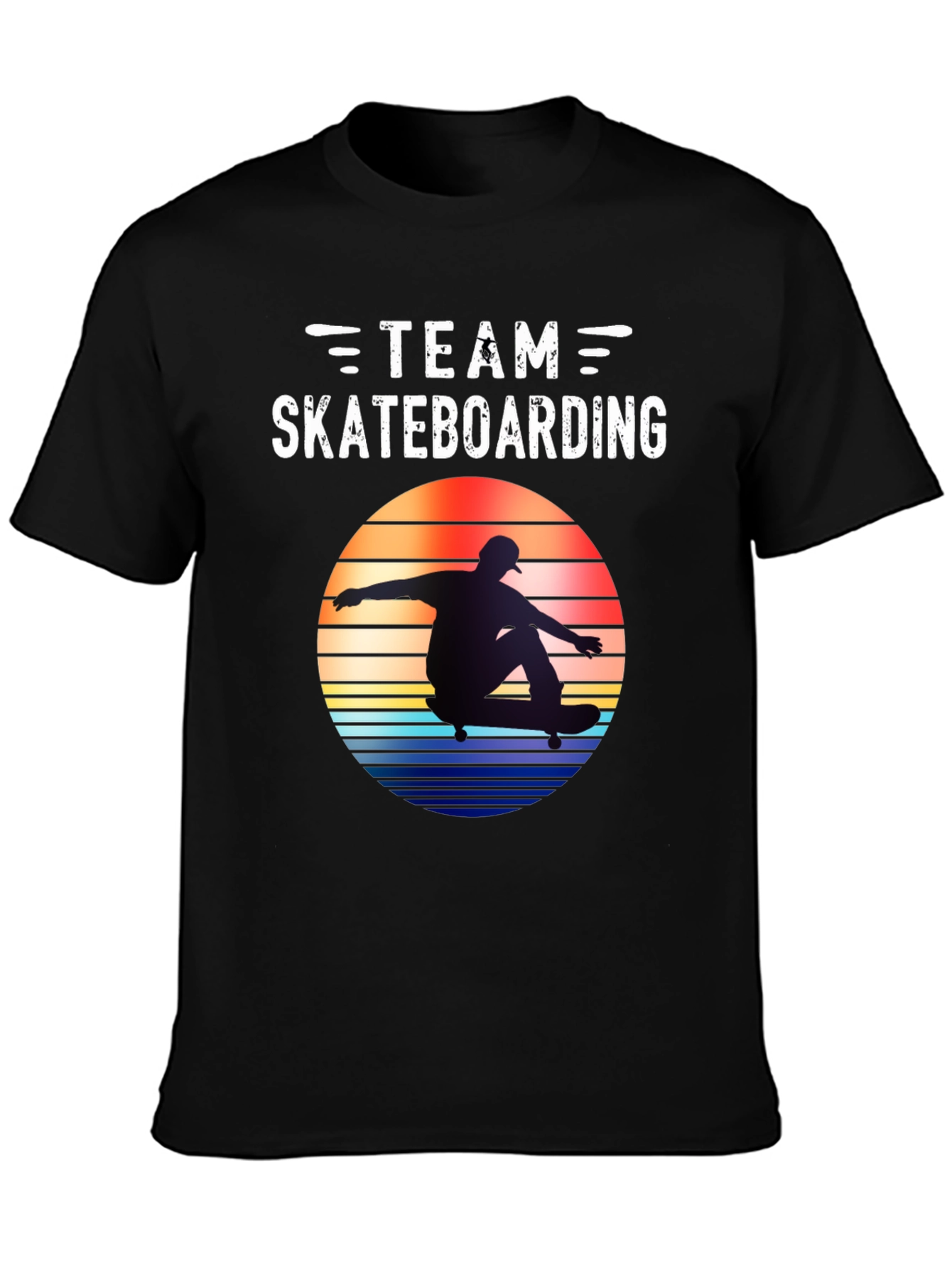 Black Team Skateboarding Graphic Tee - Retro Style view 3