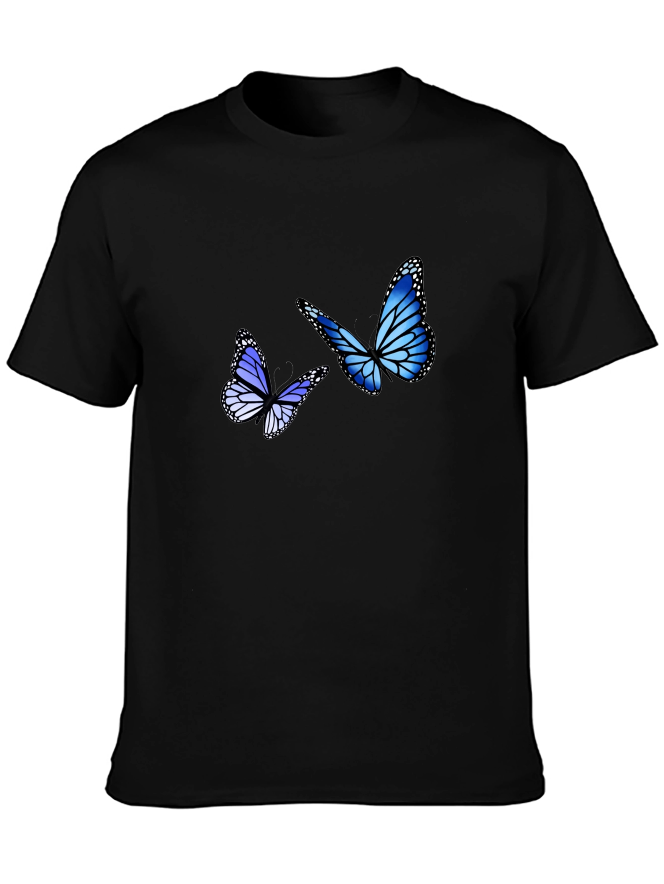 Black Blue Butterfly Graphic Tee view 3