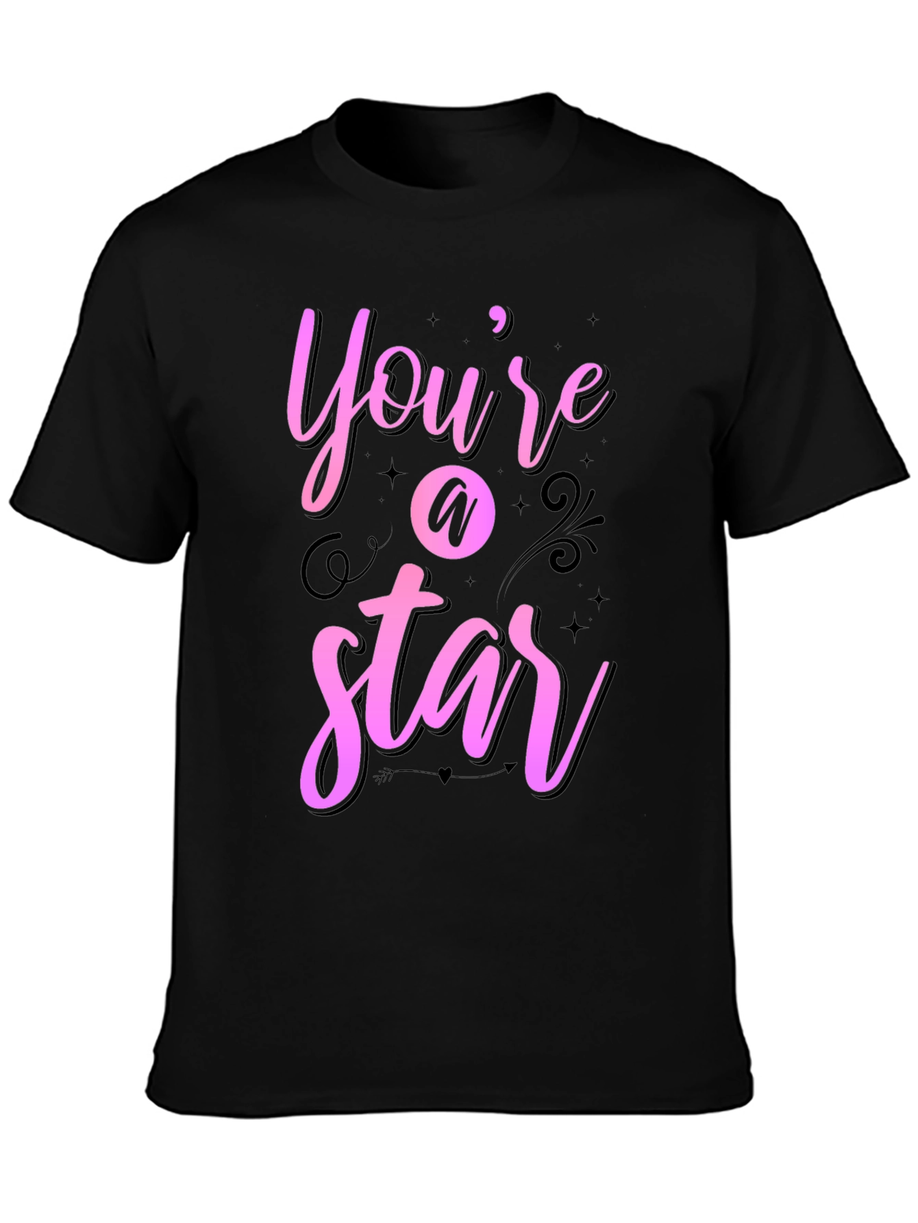 Black You're A Star Graphic Tee - Black Casual Shirt view 3