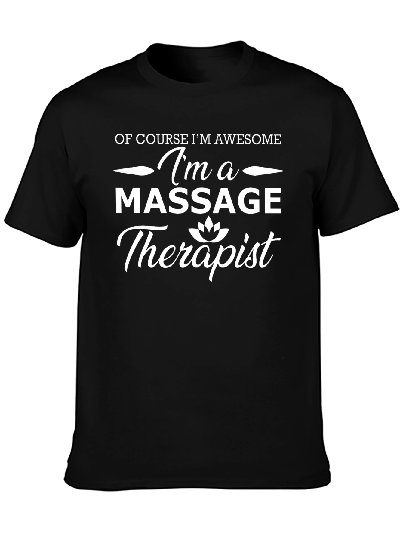 Black Awesome Massage Therapist T-Shirt - Comfortable Cotton Tee view 3