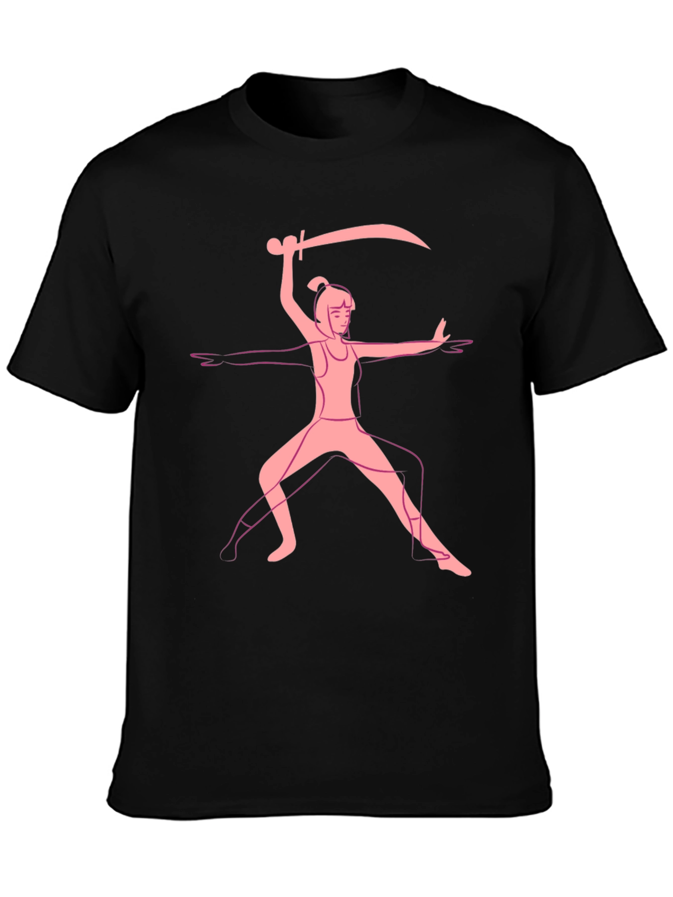 Black Warrior Pose Graphic Tee - Black view 3