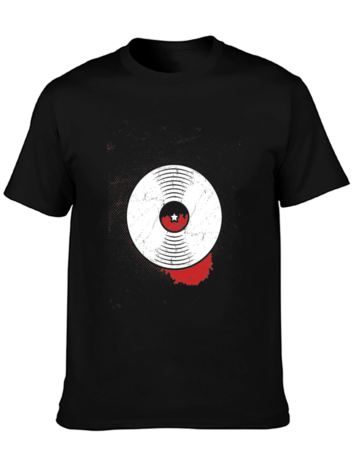 Black Vinyl Record Graphic Tee - Music Lover's T-Shirt view 3