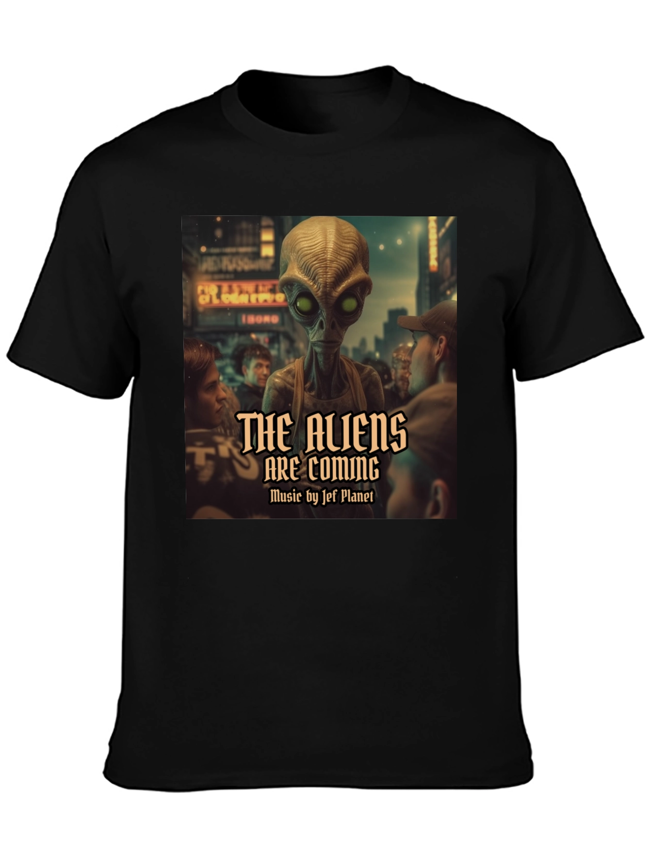 Black The Aliens Are Coming Graphic T-Shirt view 3