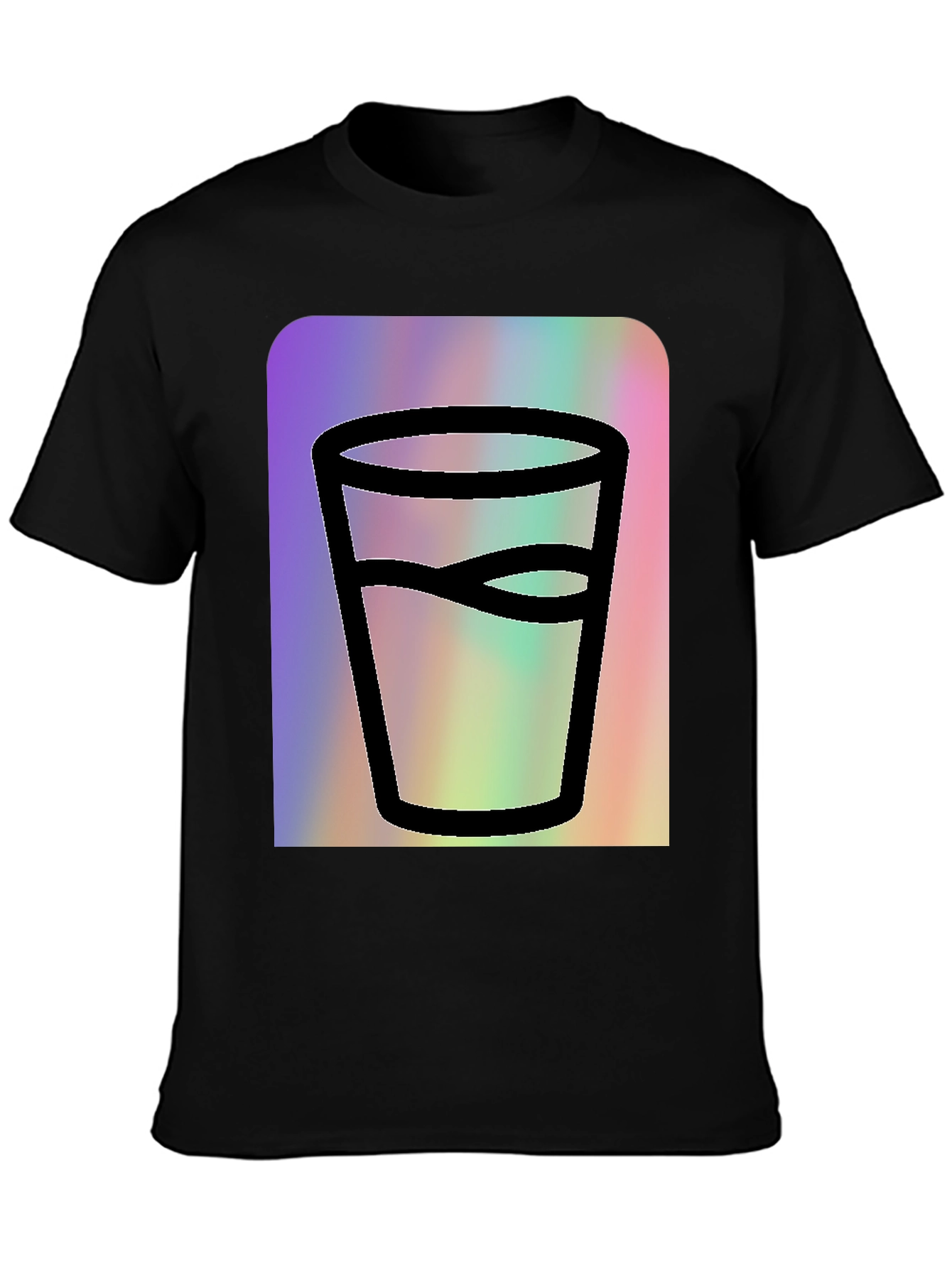 Black Glass of Water Graphic Tee - Soft Black Cotton view 3