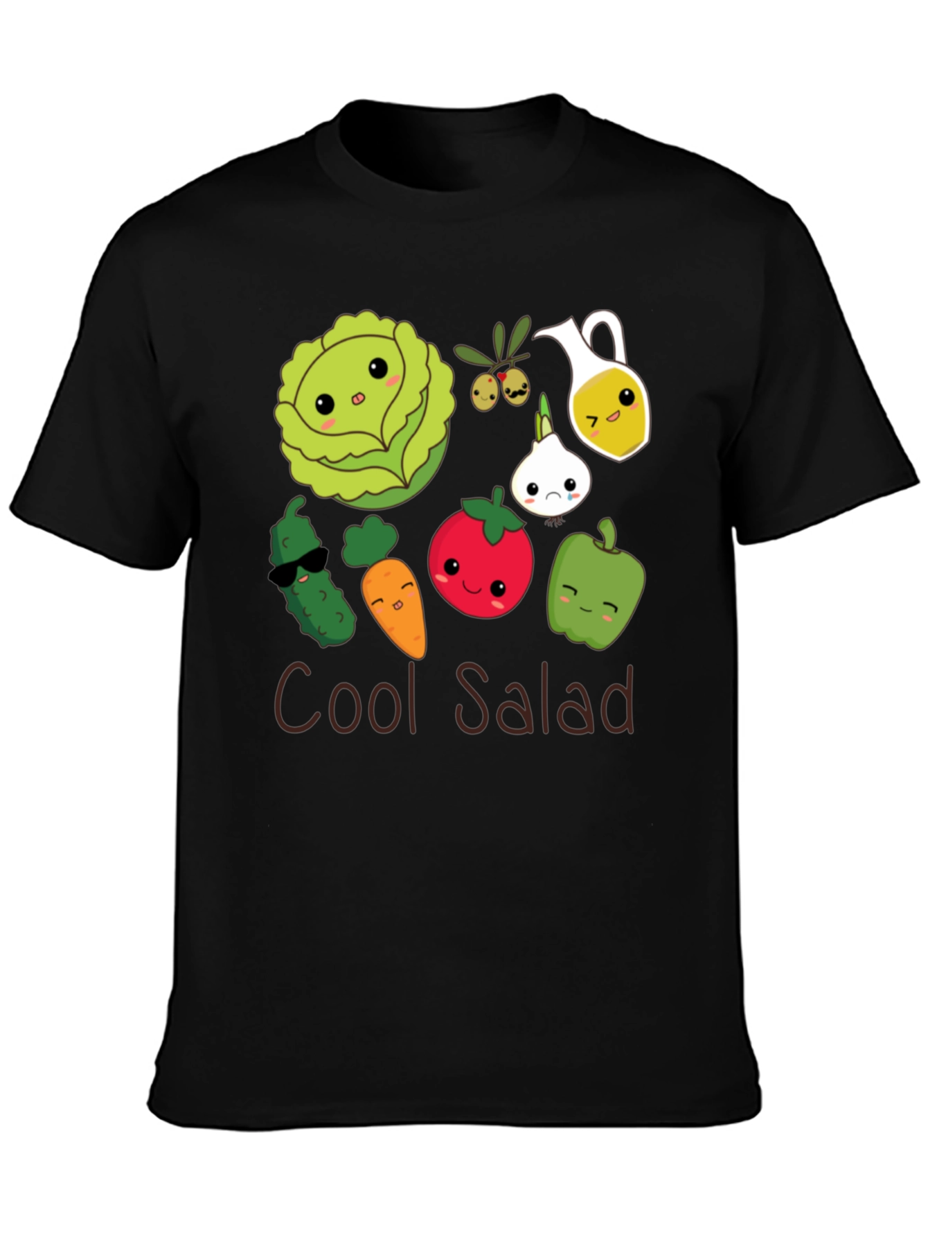 Cool Salad Graphic Tee - Unisex Black T-Shirt - 3
