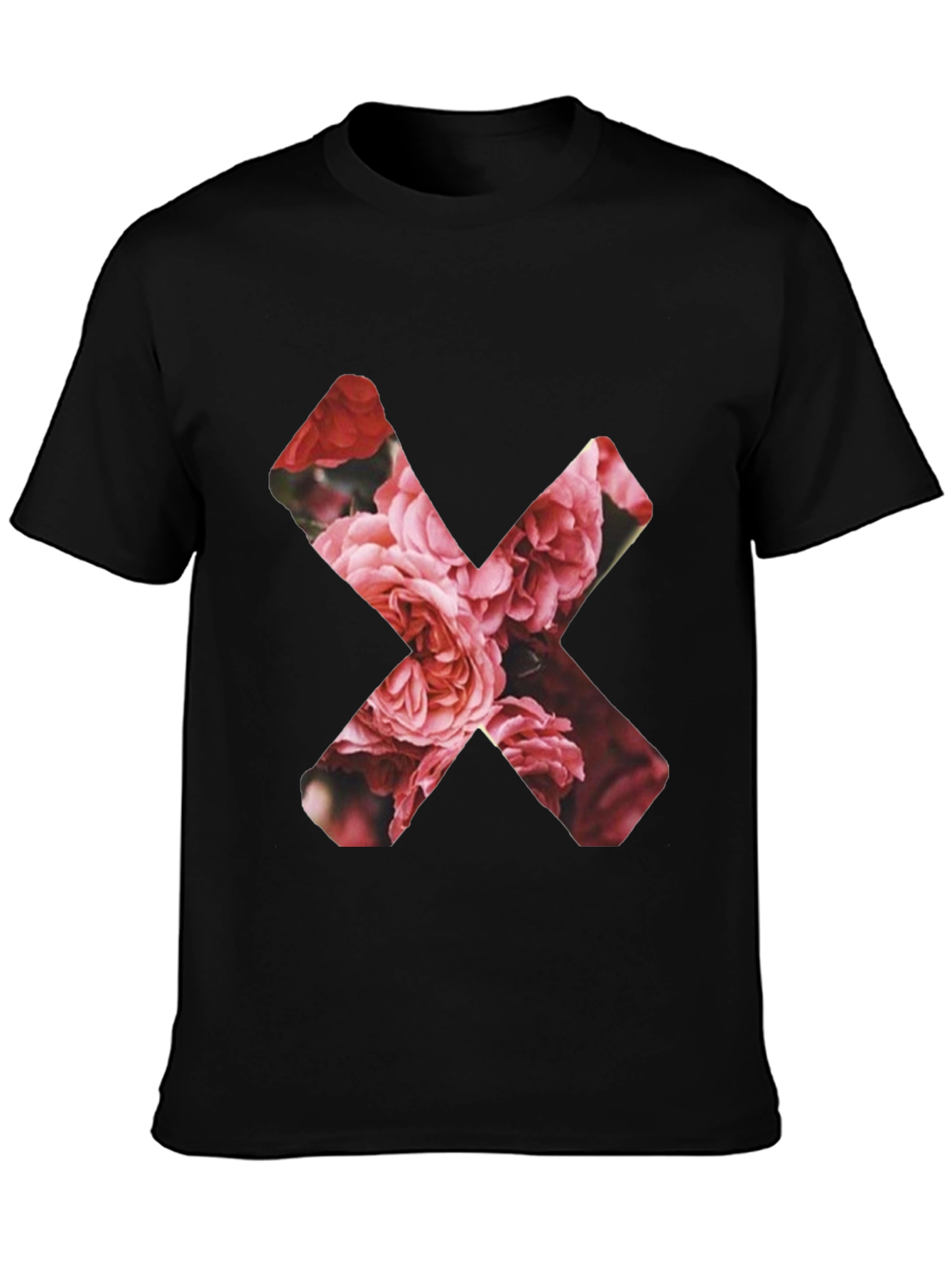 Black Floral X Graphic Black T-Shirt view 3