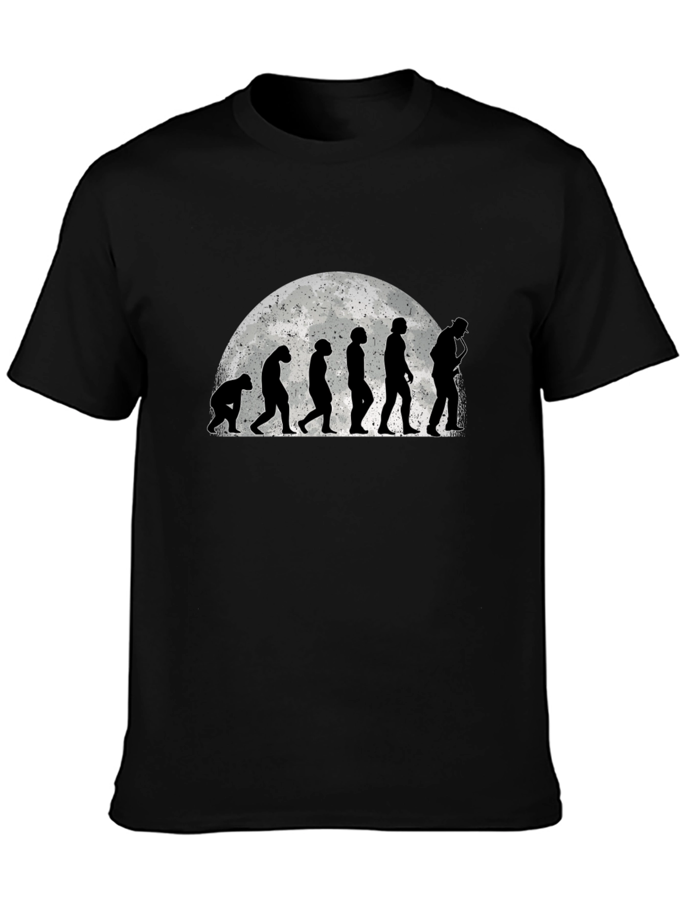 Black Evolution of Saxophone Player T-Shirt view 3