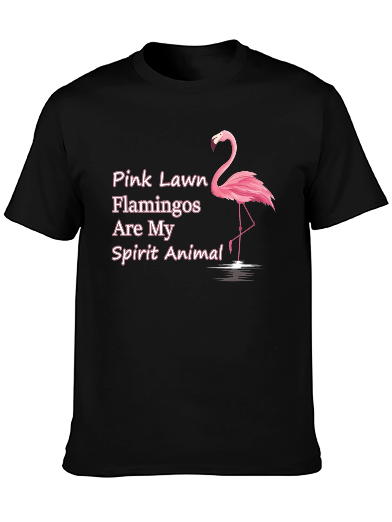 Black Pink Flamingo Spirit Animal T-Shirt view 3