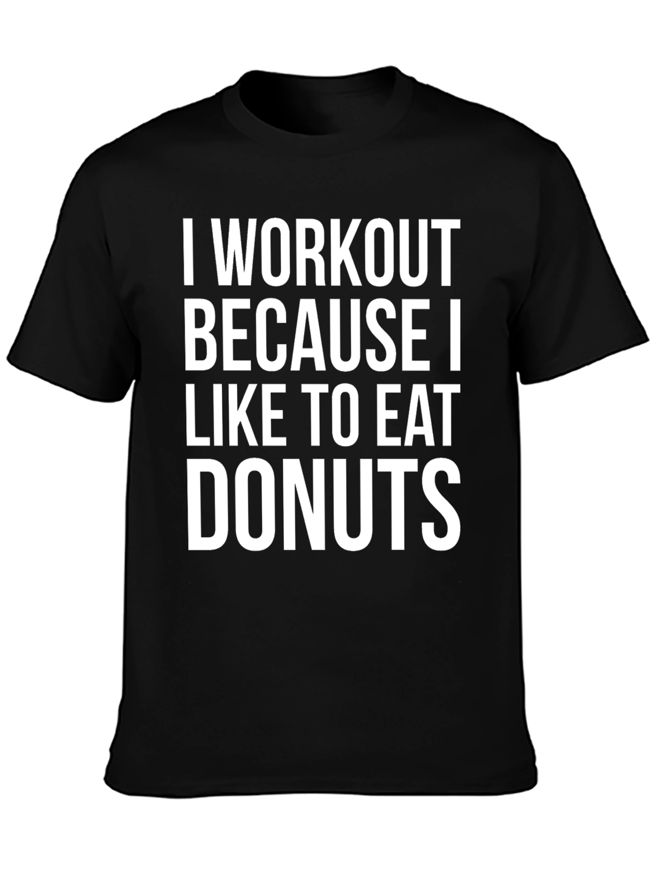 Black Workout for Donuts T-Shirt - Black, Cotton Blend view 3