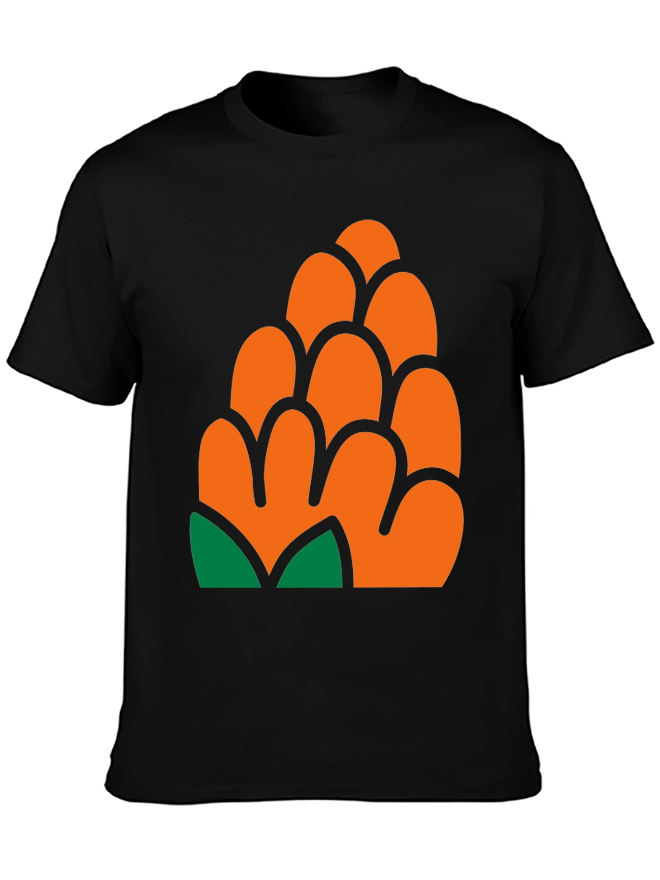 Black Pinecone Graphic Print T-Shirt - Casual Style view 3