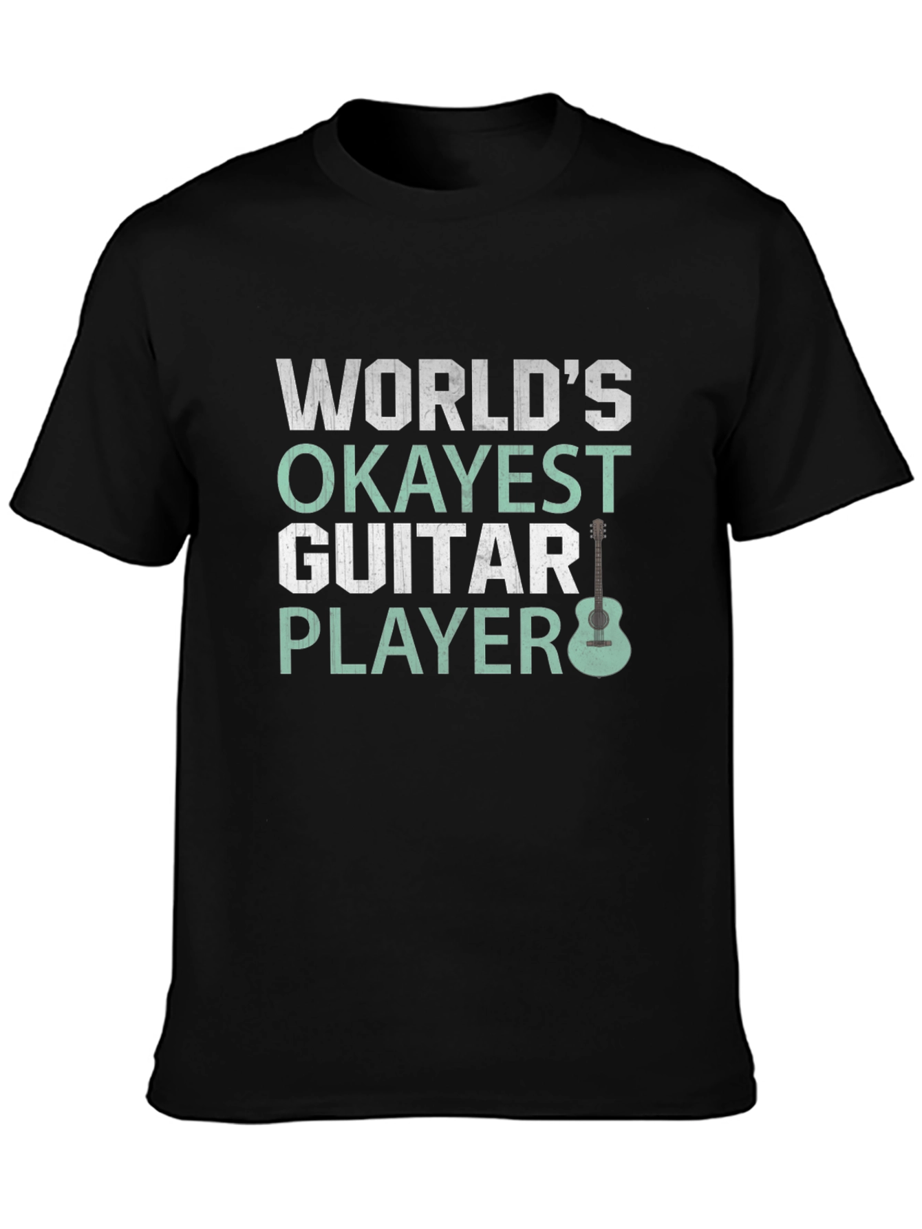 Black World's Okayest Guitar Player Black T-Shirt view 3