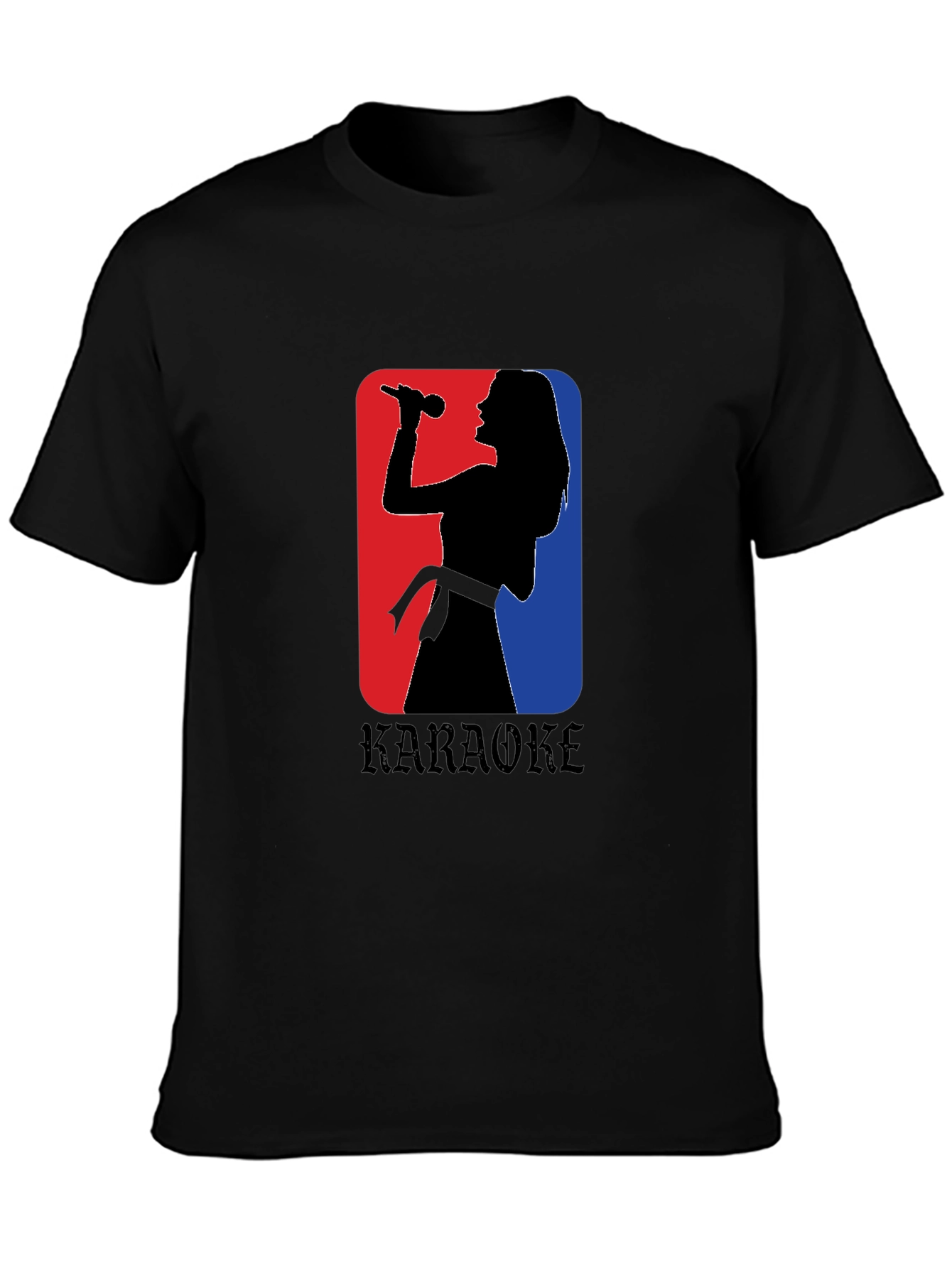 Black Karaoke Singer Graphic T-Shirt - Black view 3