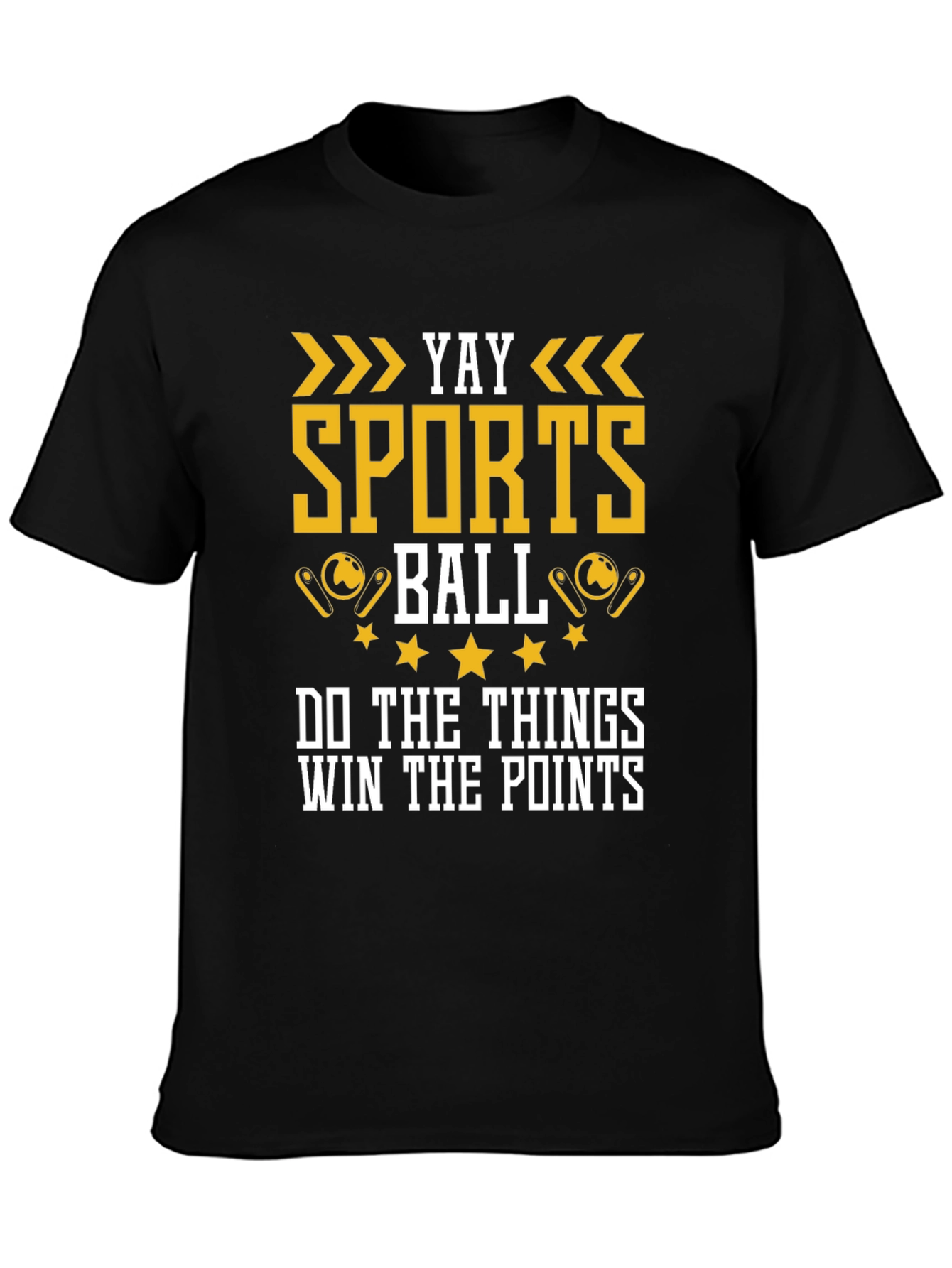 Black Yay Sports Ball Graphic T-Shirt view 3