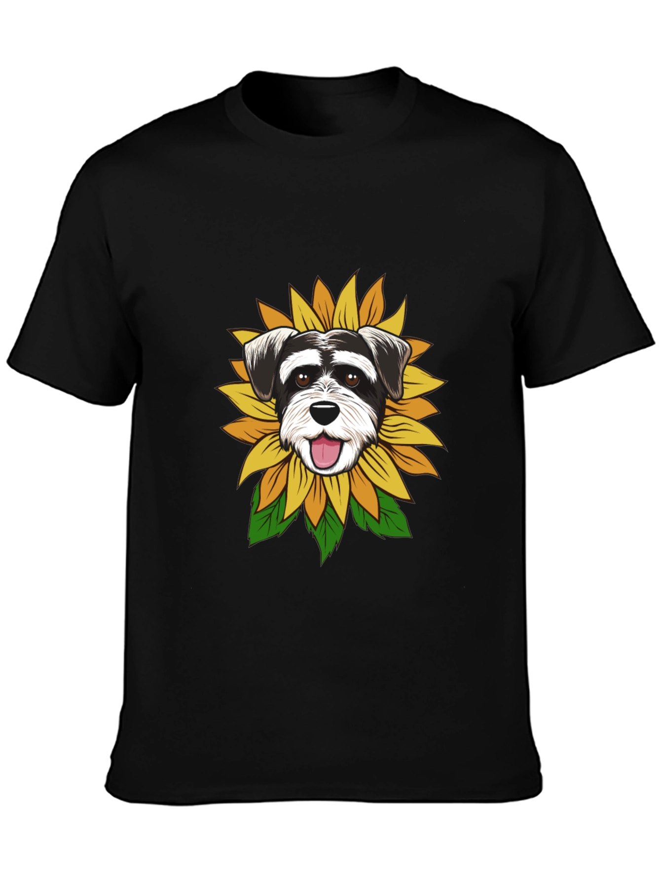 Black Dog Sunflower Graphic Tee - Black view 3