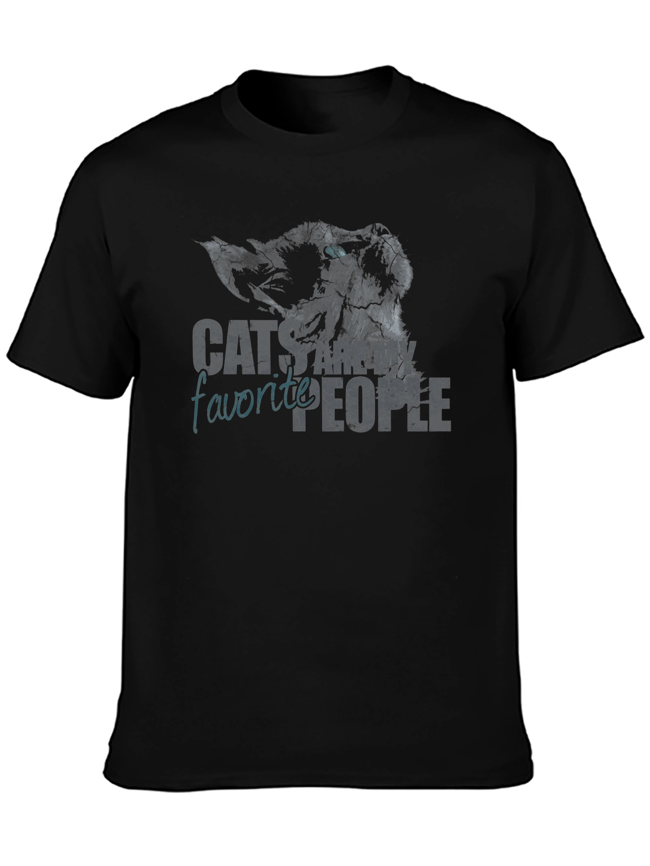 Black Cats Are My Favorite People Black Graphic Tee view 3