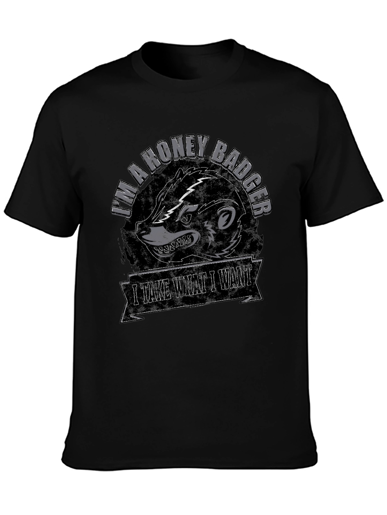 Black Honey Badger Graphic T-Shirt - I Take What I Want view 3