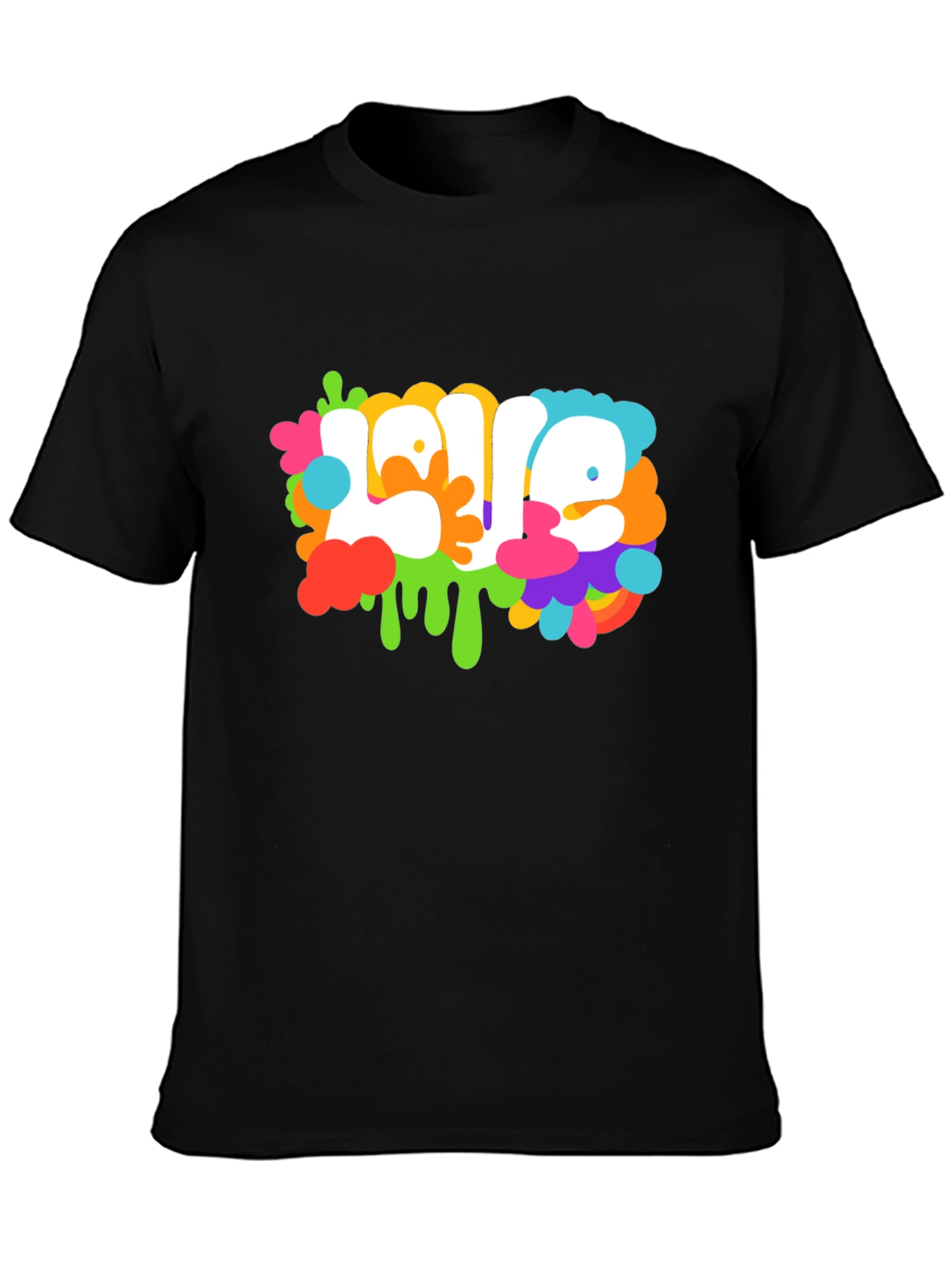 Black Colorful 'Love' Graphic Tee view 3