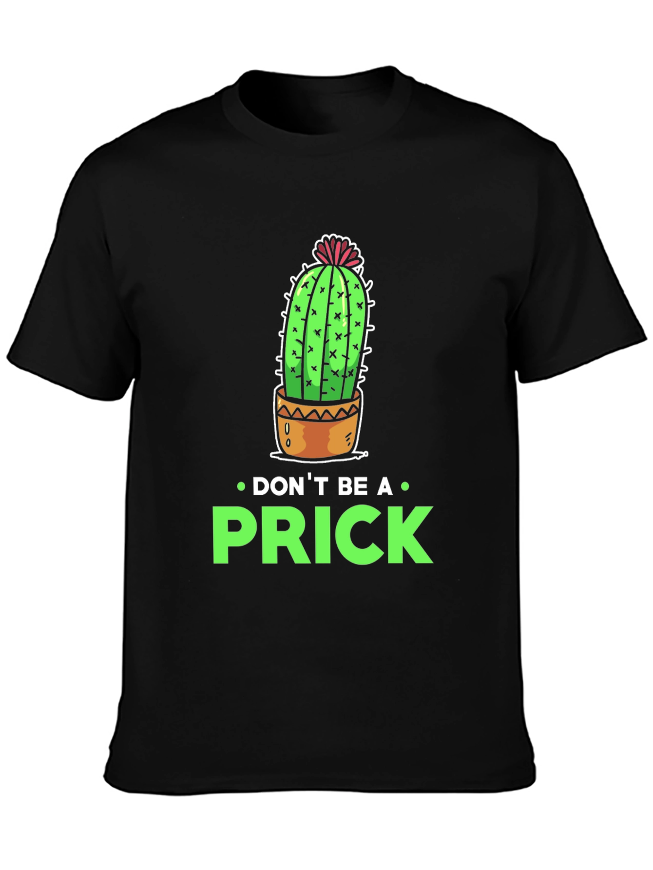 Black Don't Be a Prick Cactus Graphic T-Shirt view 3