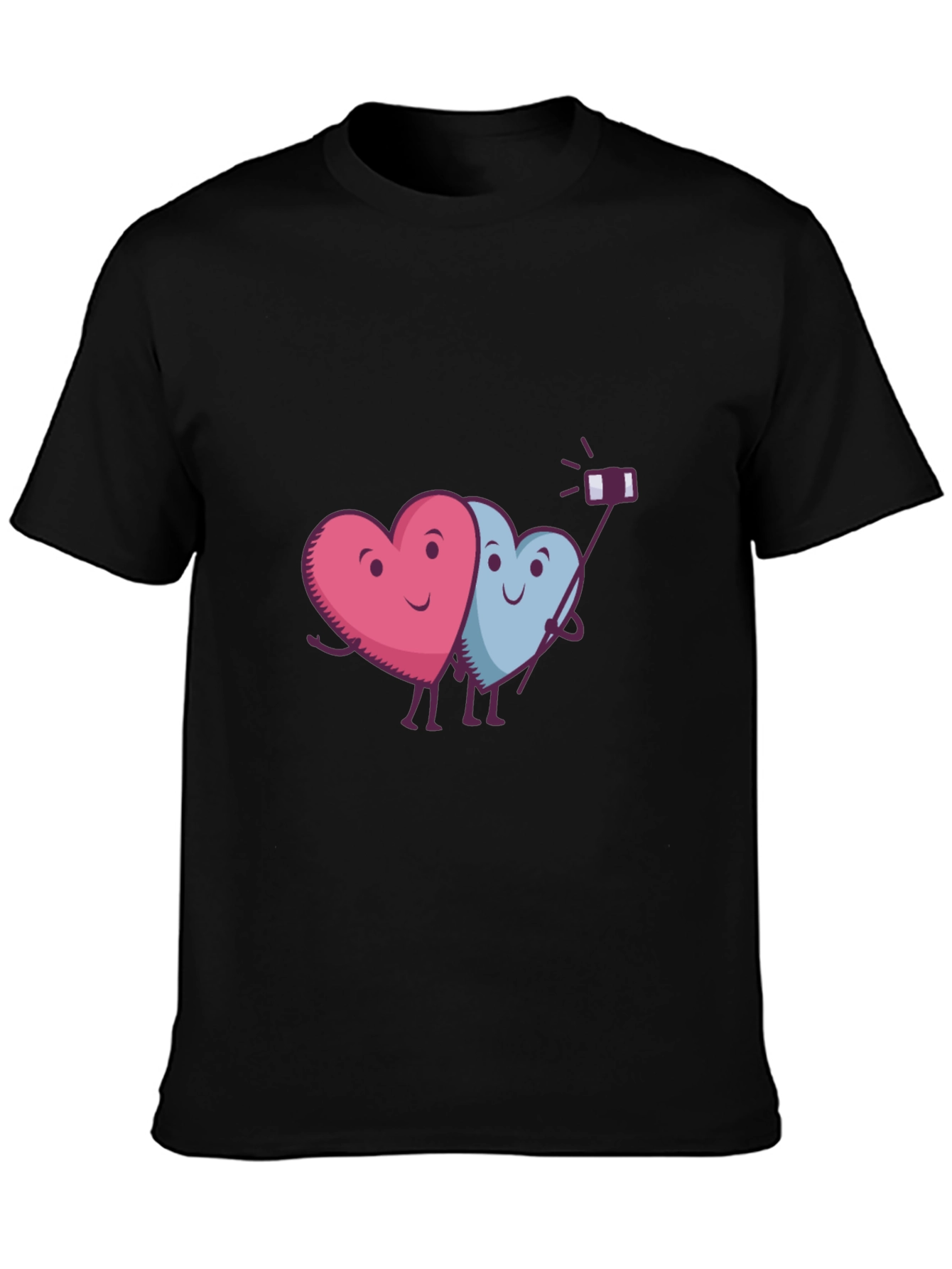 Black Heart Selfie Graphic T-Shirt - Cute & Trendy view 3