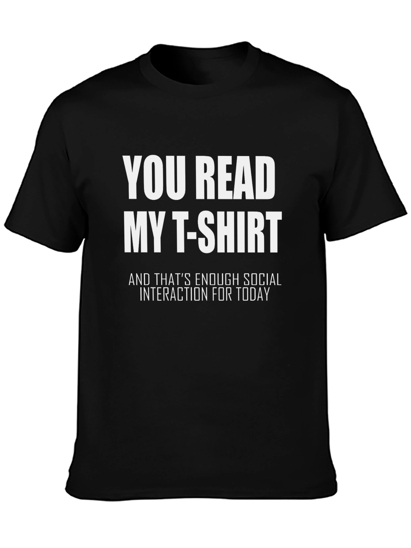 Black Funny Introvert T-Shirt - Social Interaction Tee view 3