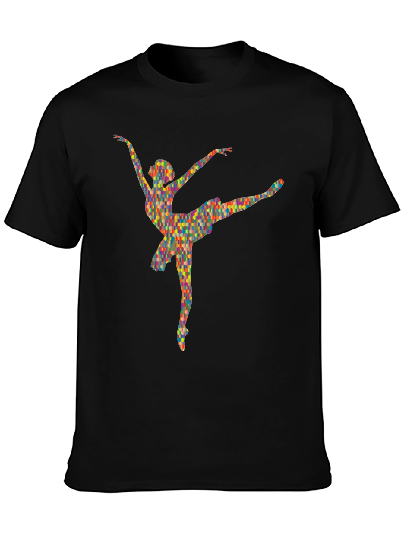 Black Geometric Ballerina Black T-Shirt view 3