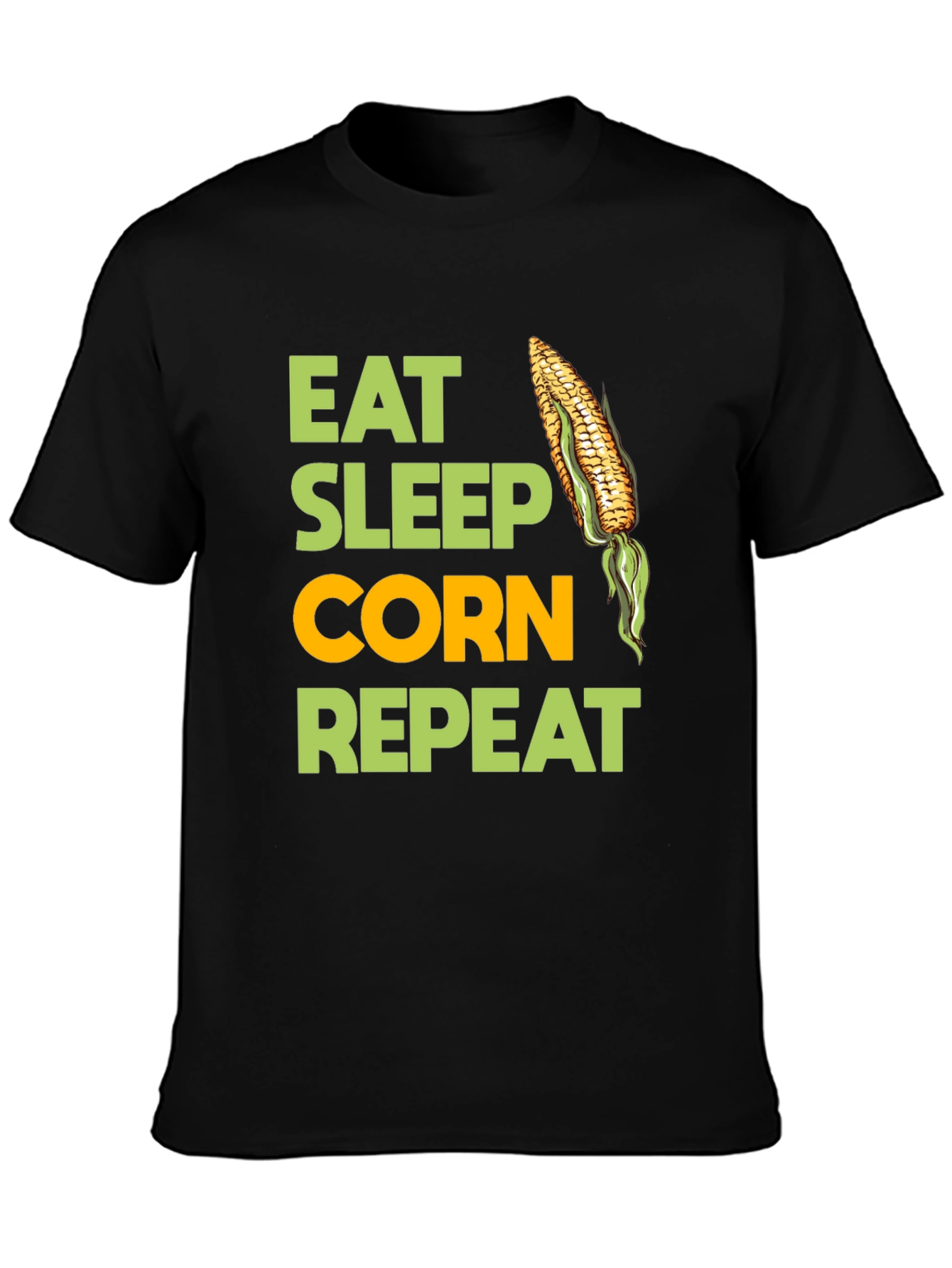 Black Eat Sleep Corn Repeat T-Shirt view 3